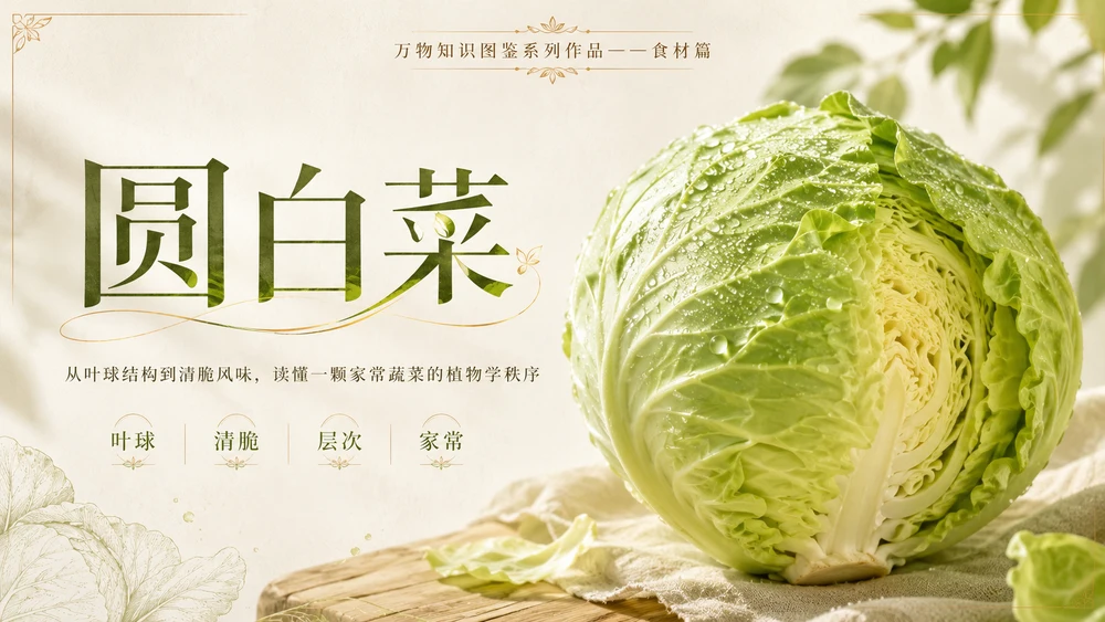 万物知识图鉴系列作品PPT——圆白菜