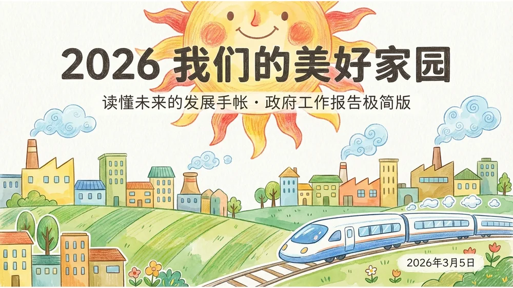 儿插风格（naive art）风格政府工作报告PPT