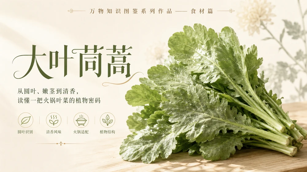 万物知识图鉴系列作品PPT——大叶茼蒿