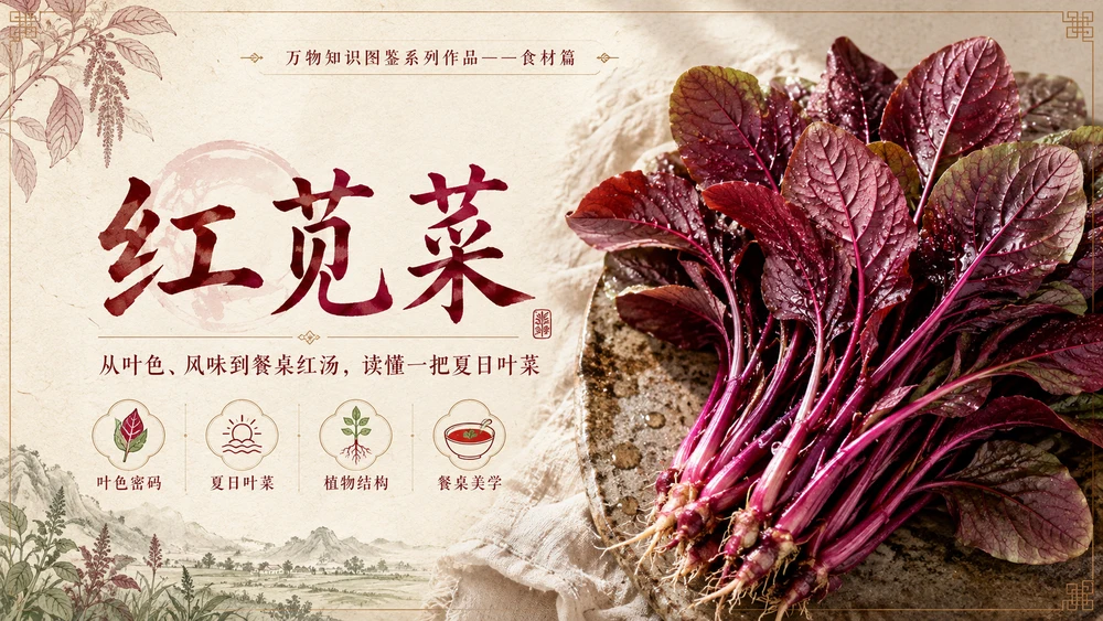 万物知识图鉴系列作品PPT——红苋菜