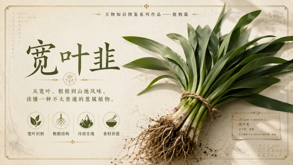 万物知识图鉴系列作品PPT——宽叶韭