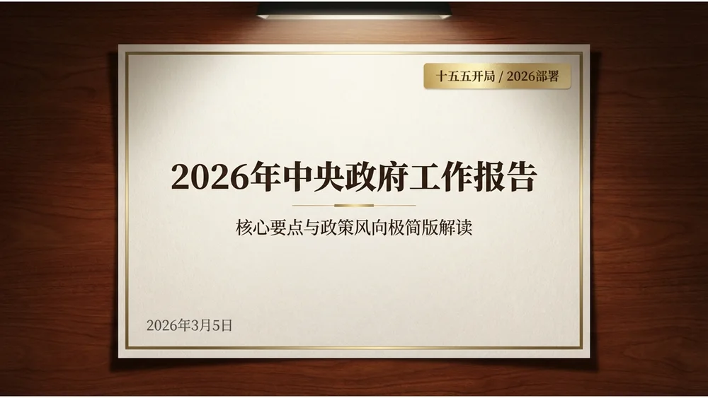 桃木纹理风格政府工作报告PPT