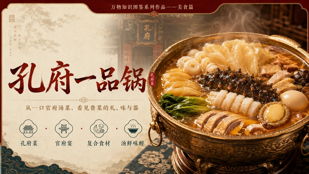 万物知识图鉴系列作品PPT——孔府一品锅
