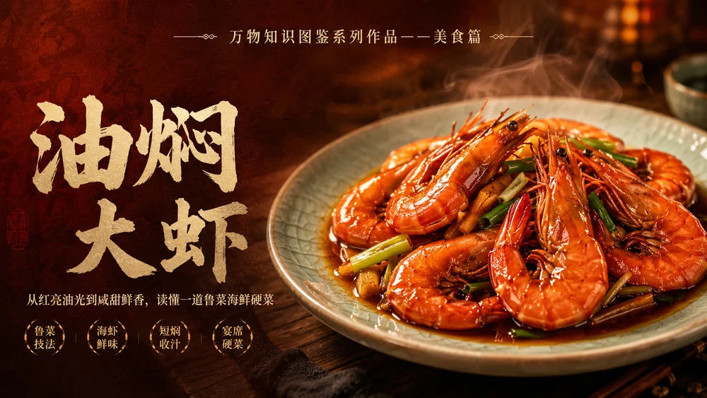 万物知识图鉴系列作品PPT——油焖大虾
