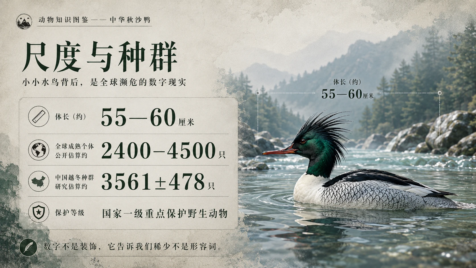 万物知识图鉴系列作品PPT——中华秋沙鸭 - 预览图4