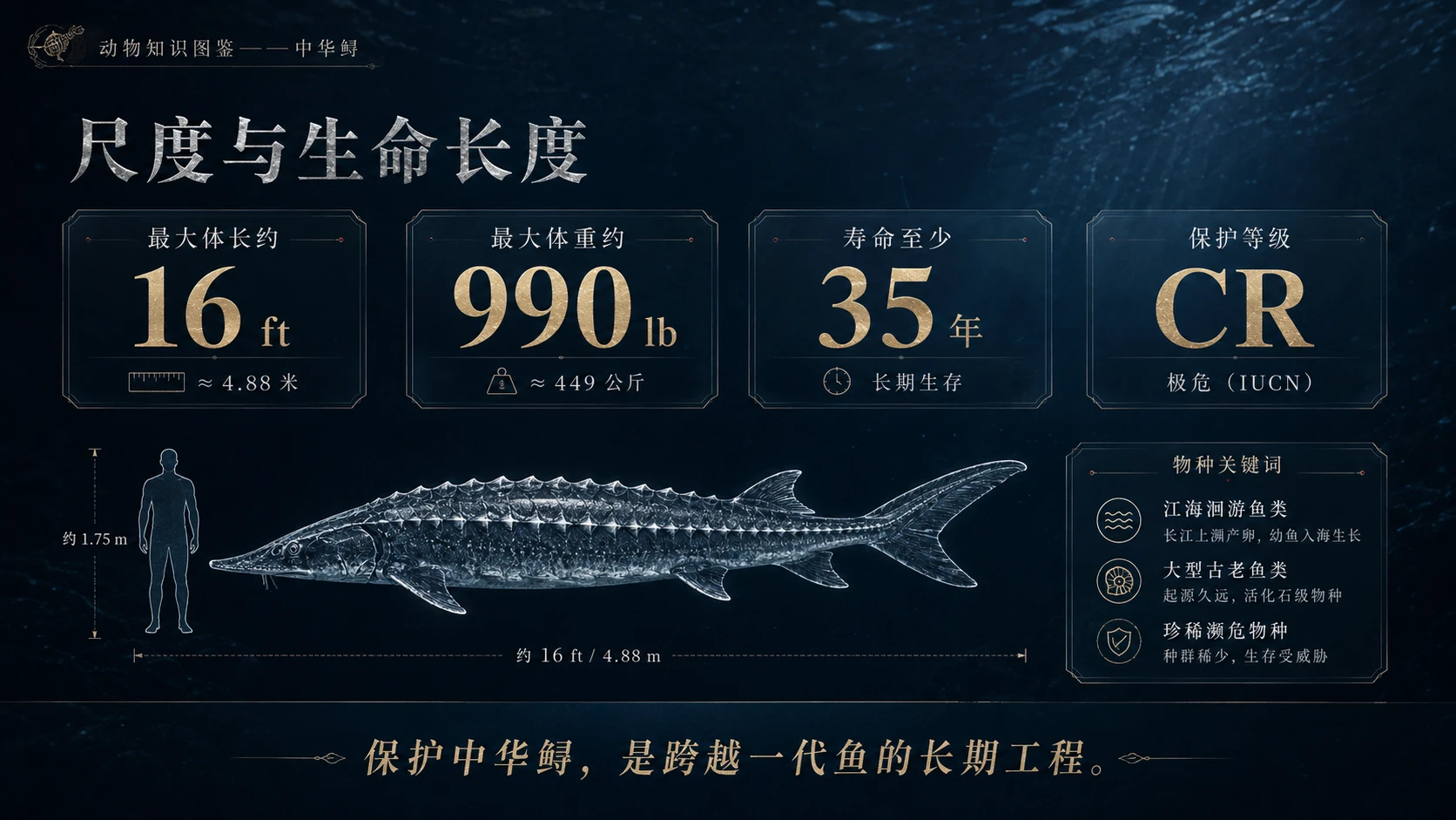 万物知识图鉴系列作品PPT——中华鲟 - 预览图4