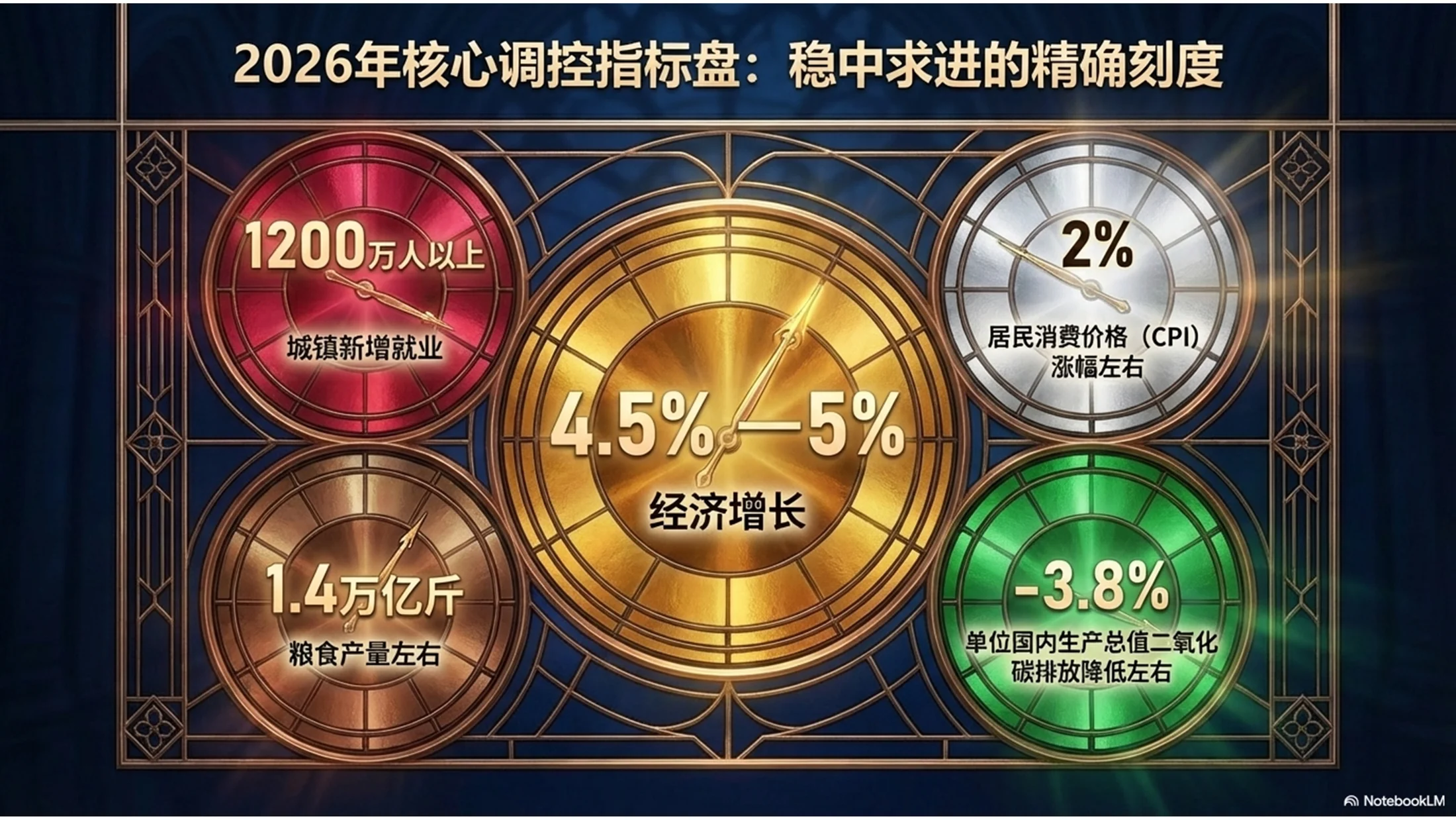 彩绘玻璃图案风格政府工作报告PPT - 预览图3
