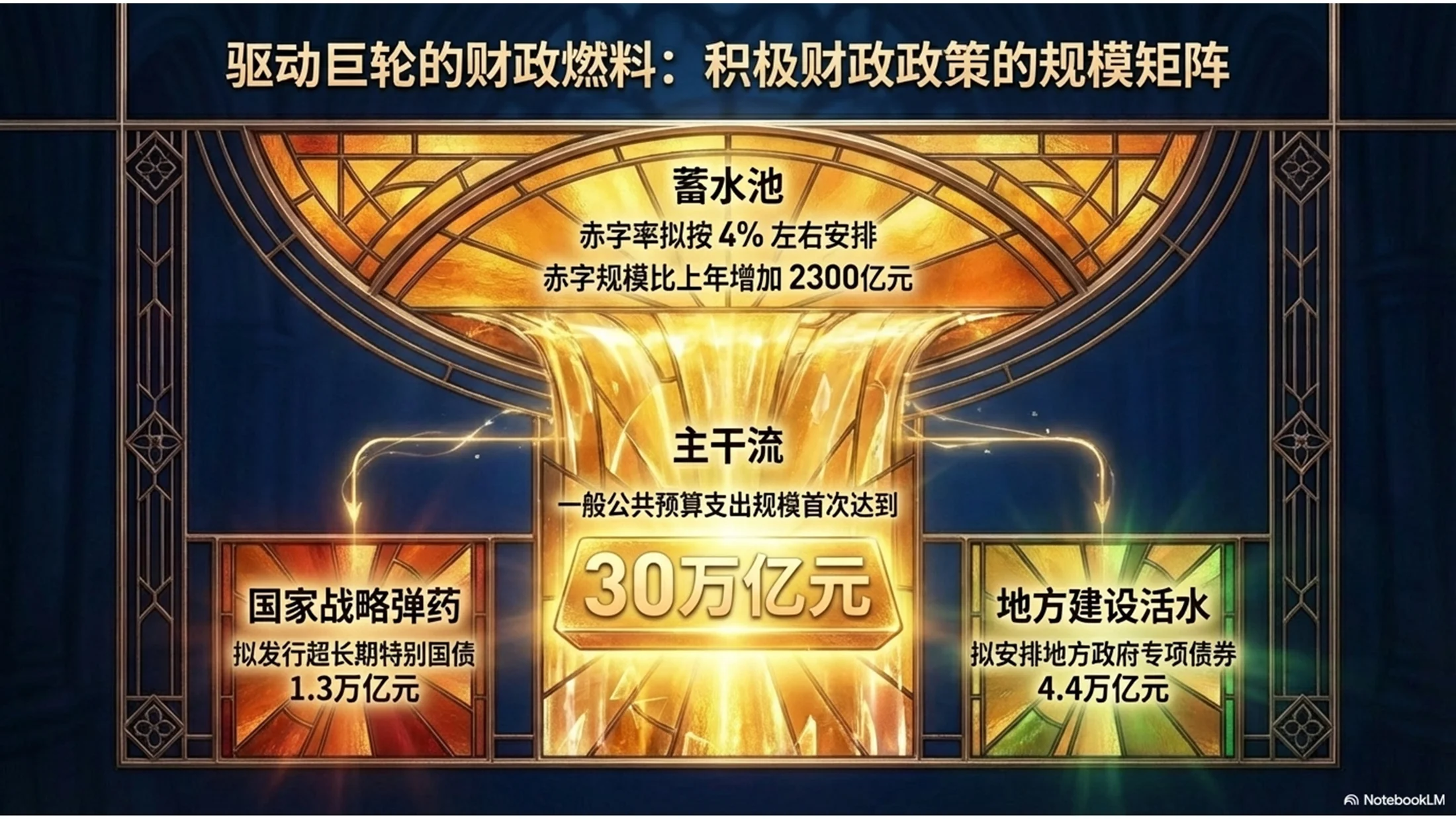 彩绘玻璃图案风格政府工作报告PPT - 预览图4