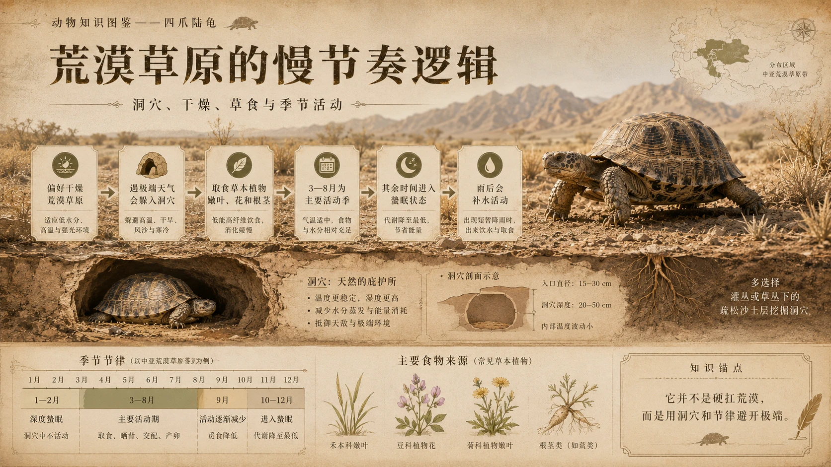 万物知识图鉴系列作品PPT——四爪陆龟 - 预览图6