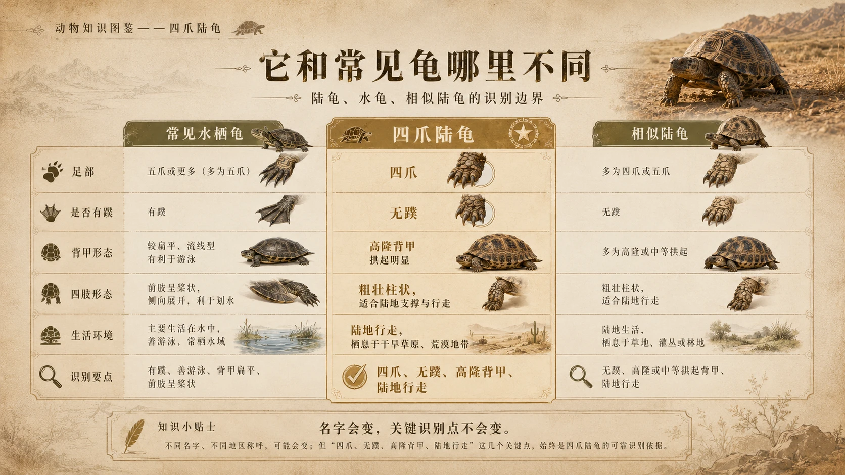 万物知识图鉴系列作品PPT——四爪陆龟 - 预览图8