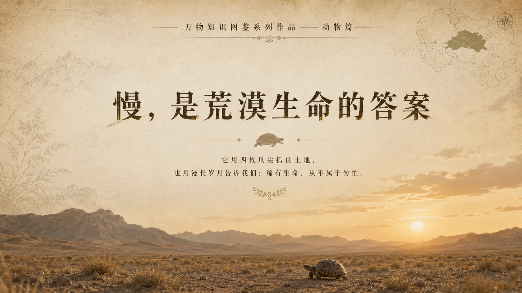 万物知识图鉴系列作品PPT——四爪陆龟 - 预览图10