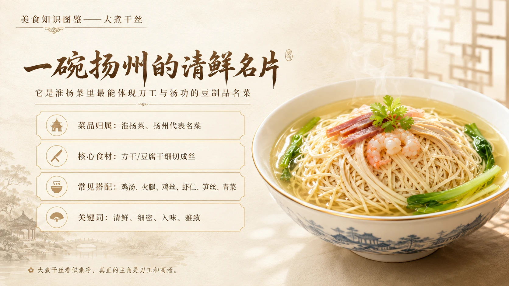万物知识图鉴系列作品PPT——大煮干丝 - 预览图2