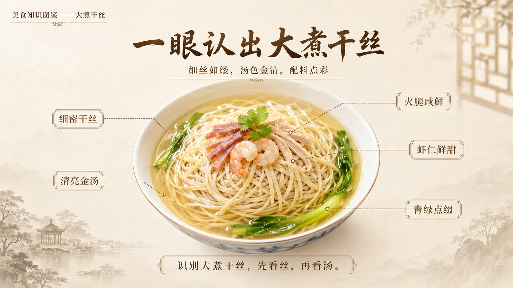 万物知识图鉴系列作品PPT——大煮干丝 - 预览图3