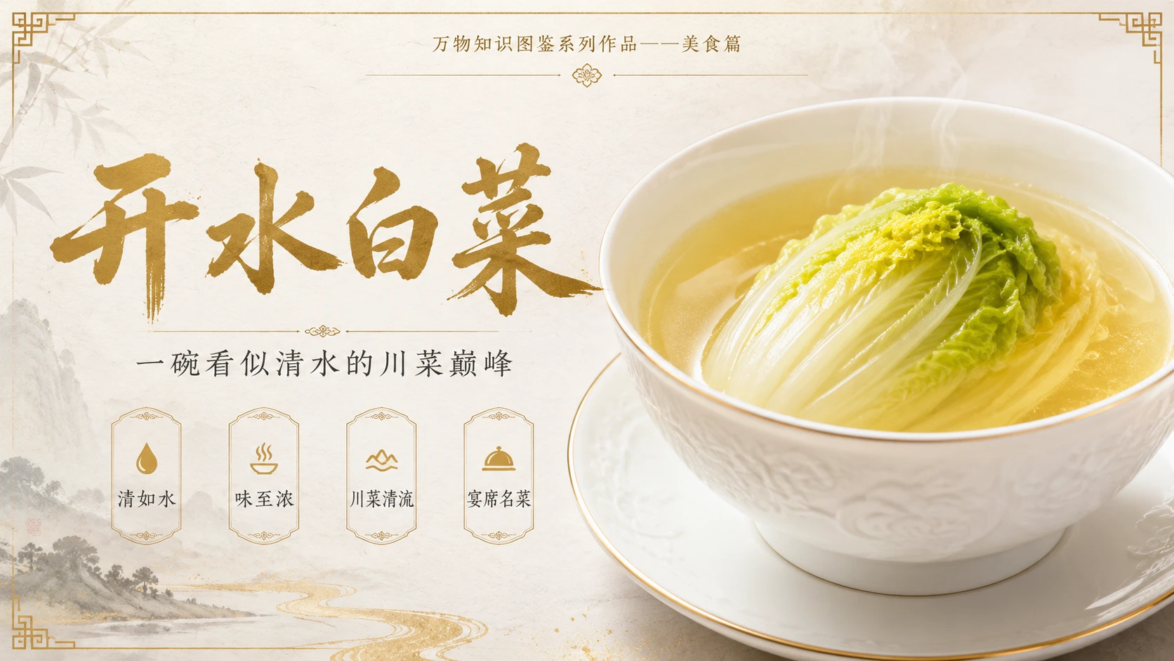 万物知识图鉴系列作品PPT——开水白菜 - 预览图1