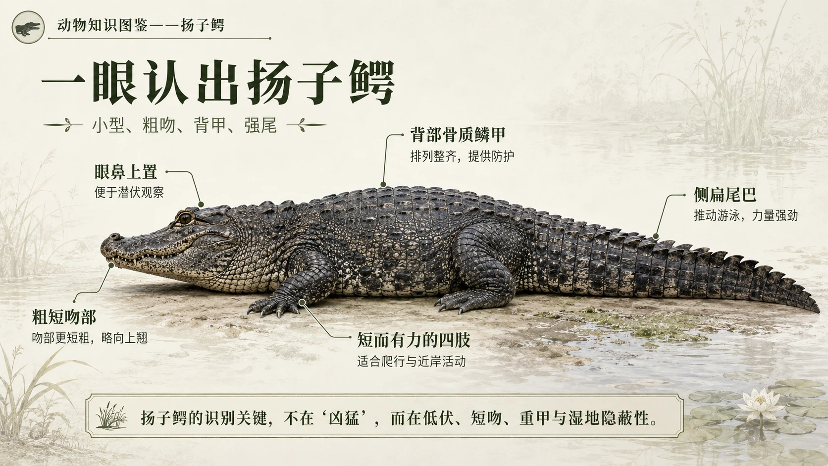 万物知识图鉴系列作品PPT——扬子鳄 - 预览图3