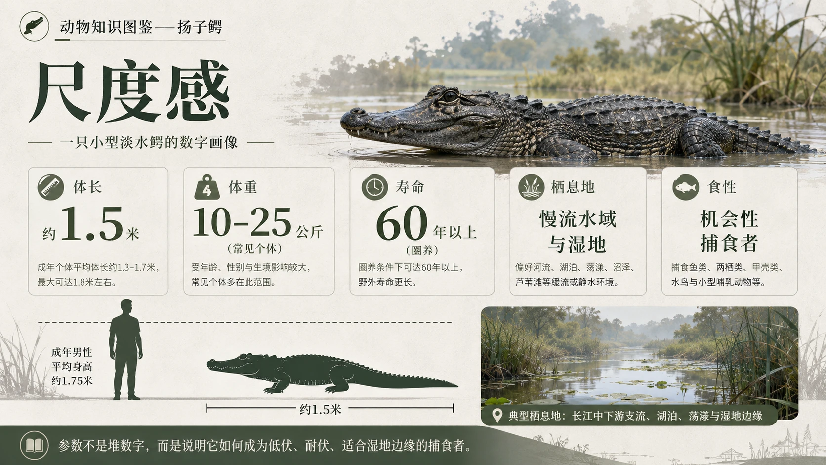万物知识图鉴系列作品PPT——扬子鳄 - 预览图4