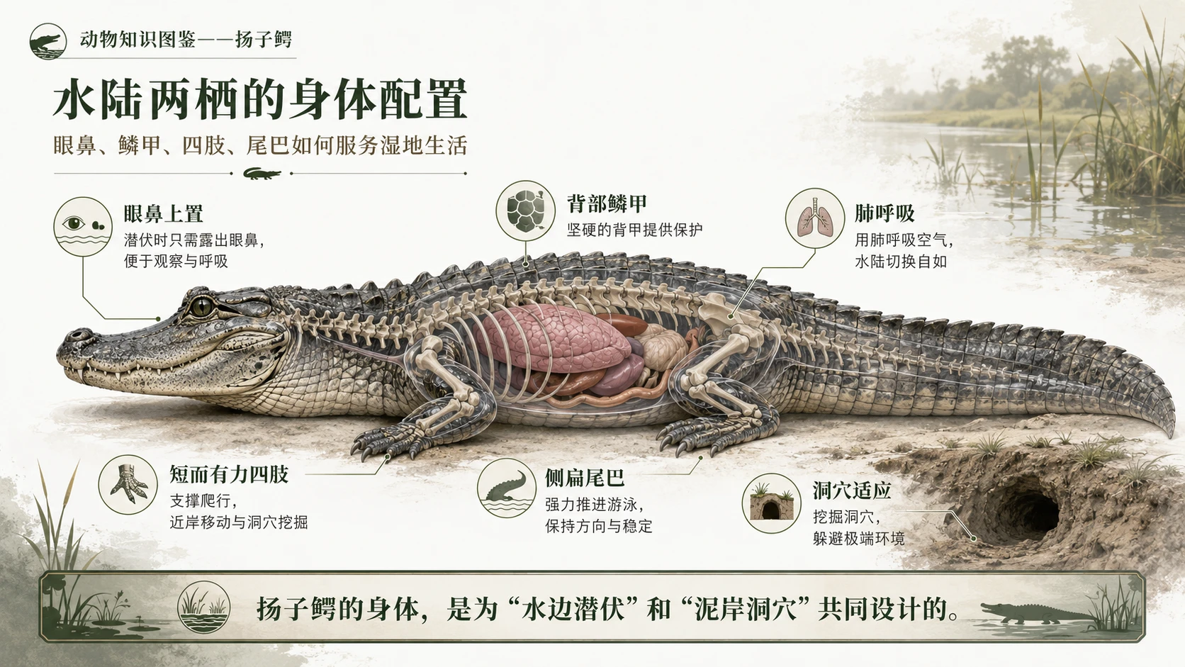 万物知识图鉴系列作品PPT——扬子鳄 - 预览图5
