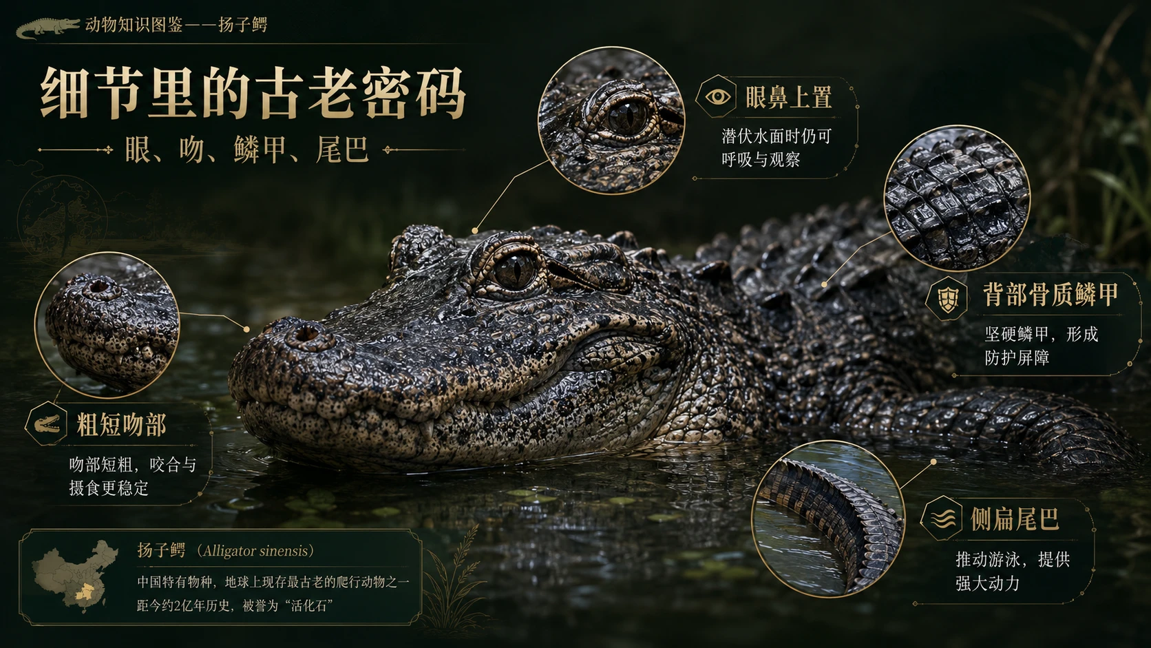 万物知识图鉴系列作品PPT——扬子鳄 - 预览图7