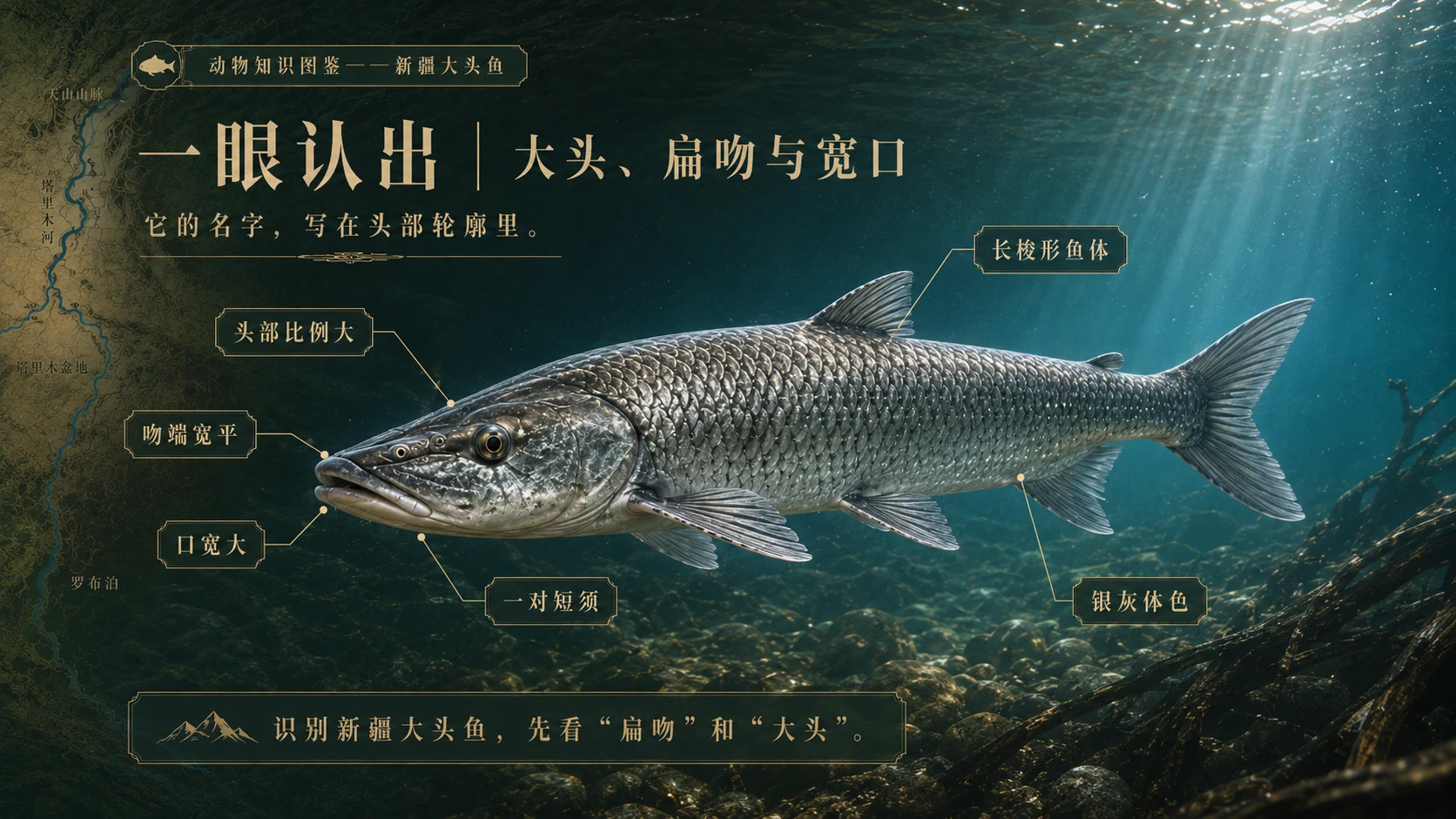 万物知识图鉴系列作品PPT——新疆大头鱼 - 预览图3