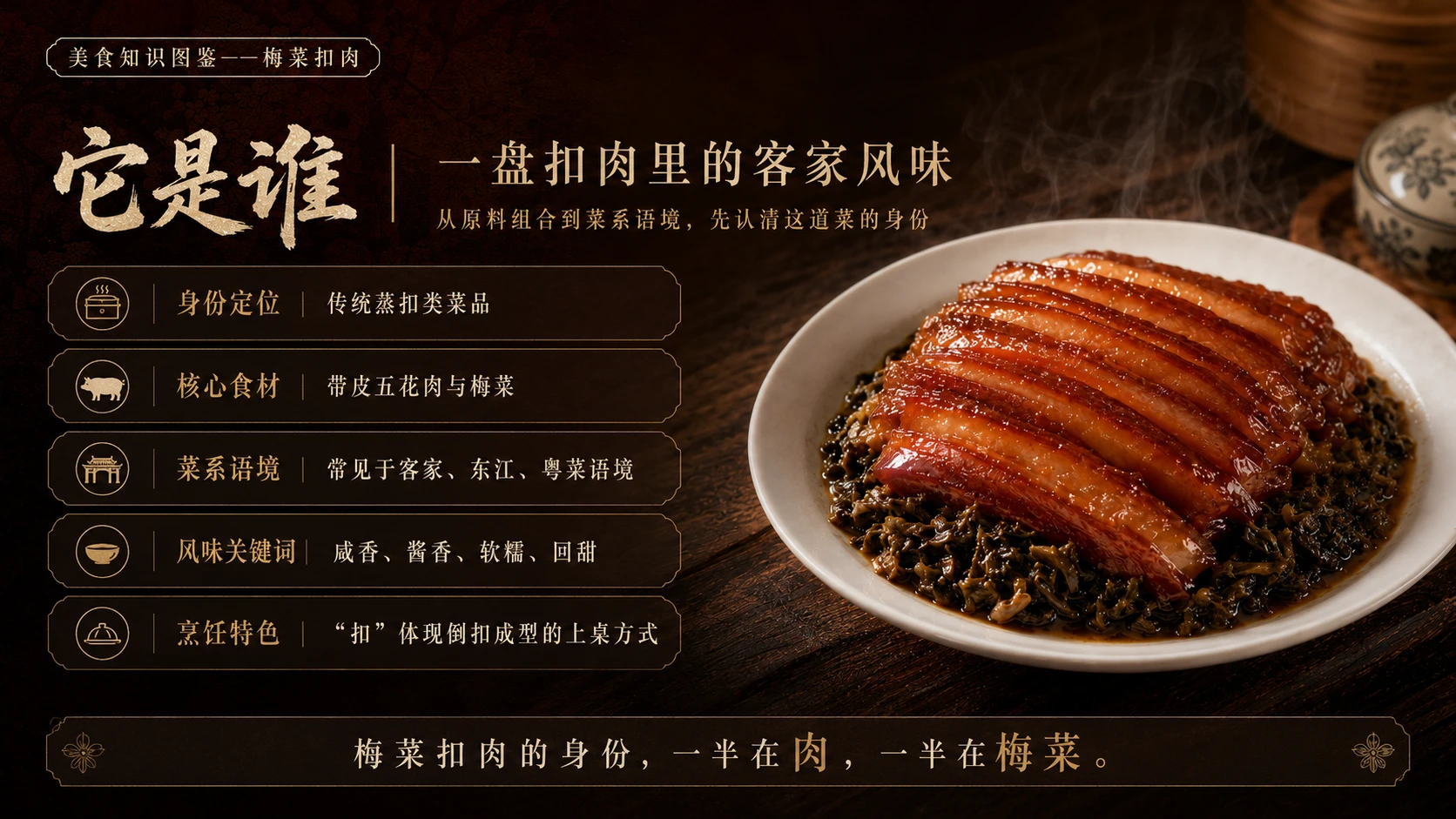 万物知识图鉴系列作品PPT——梅菜扣肉 - 预览图2