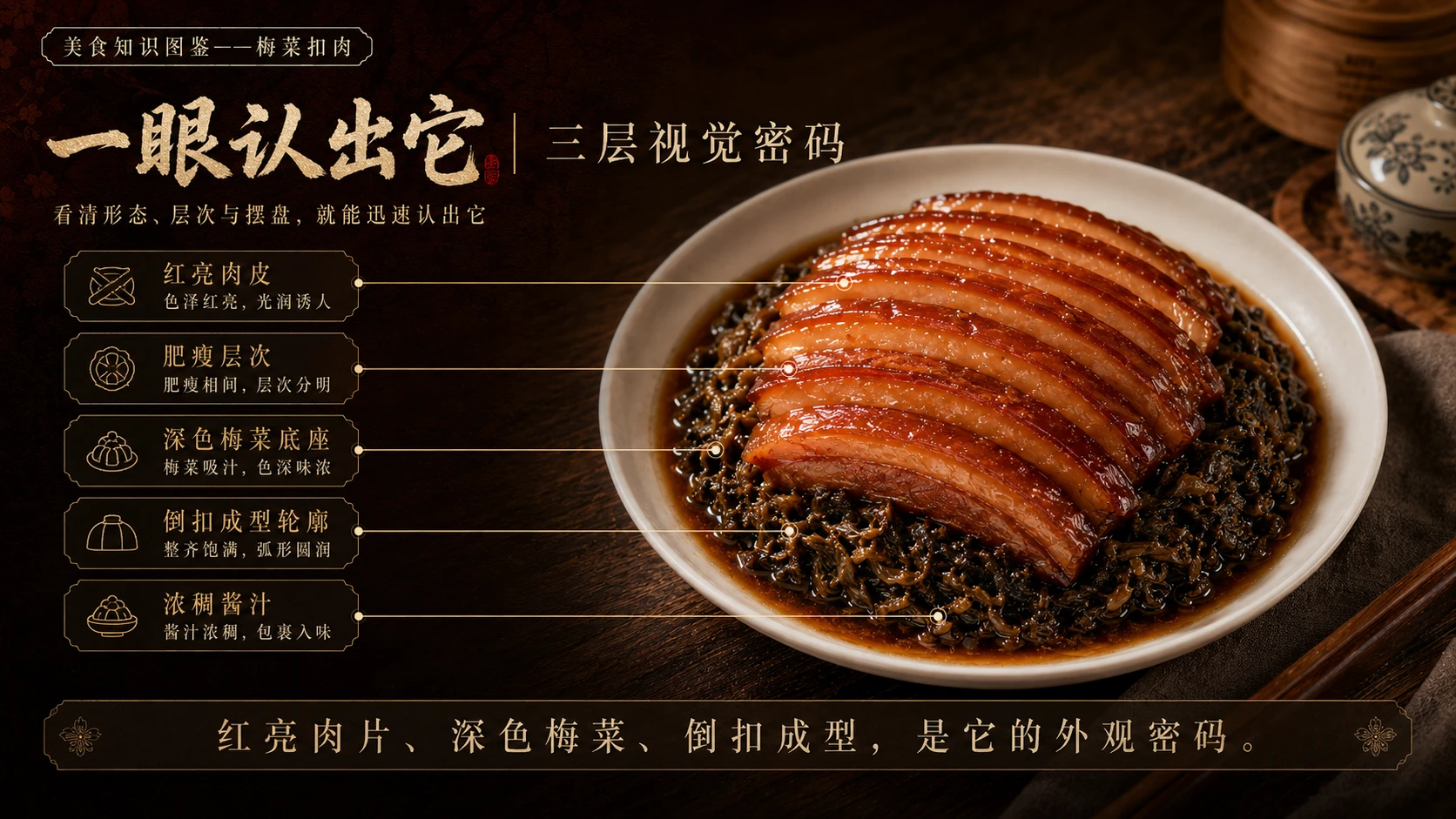 万物知识图鉴系列作品PPT——梅菜扣肉 - 预览图3