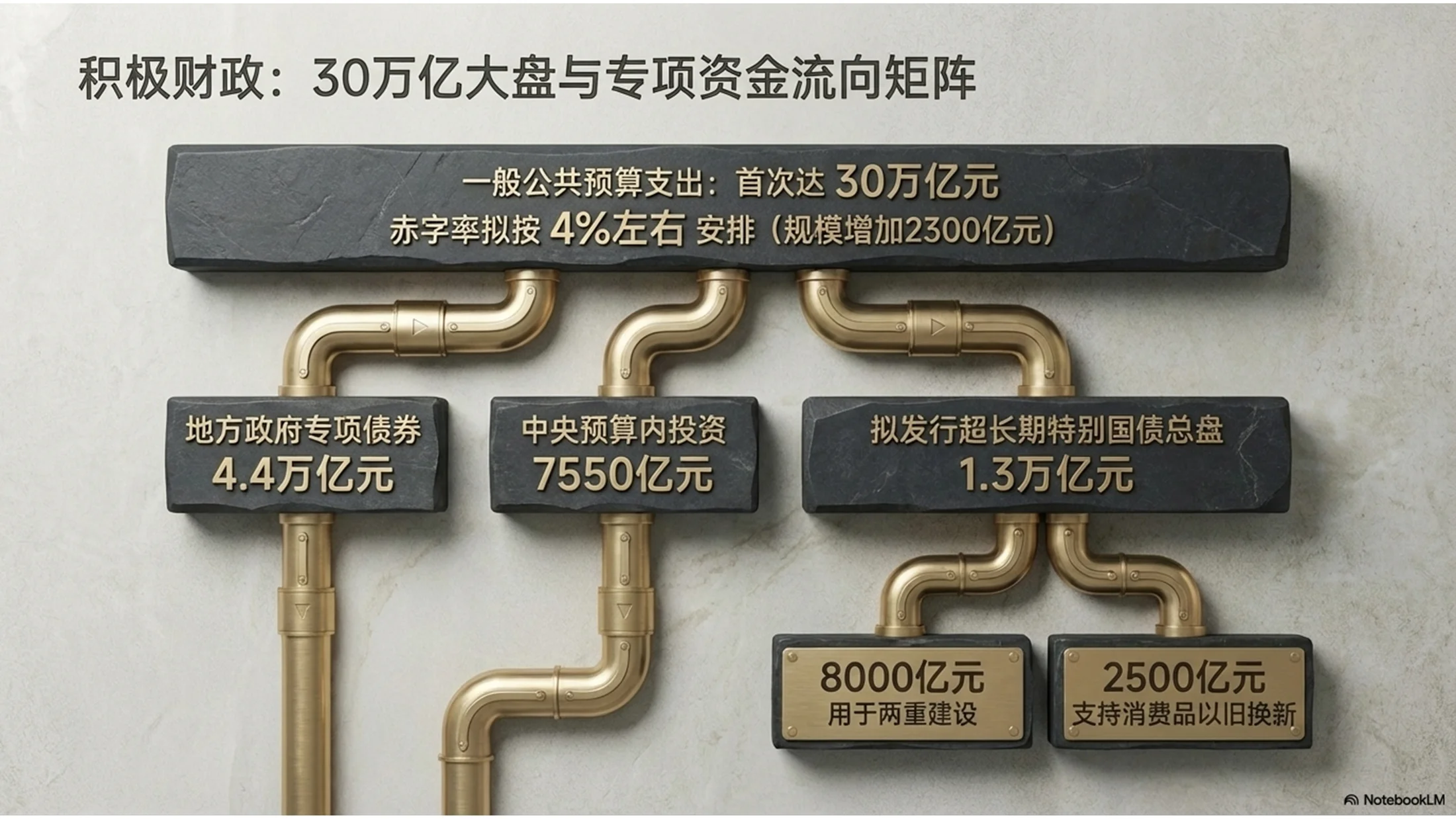 花岗岩黄金纹理风格政府工作报告PPT - 预览图4