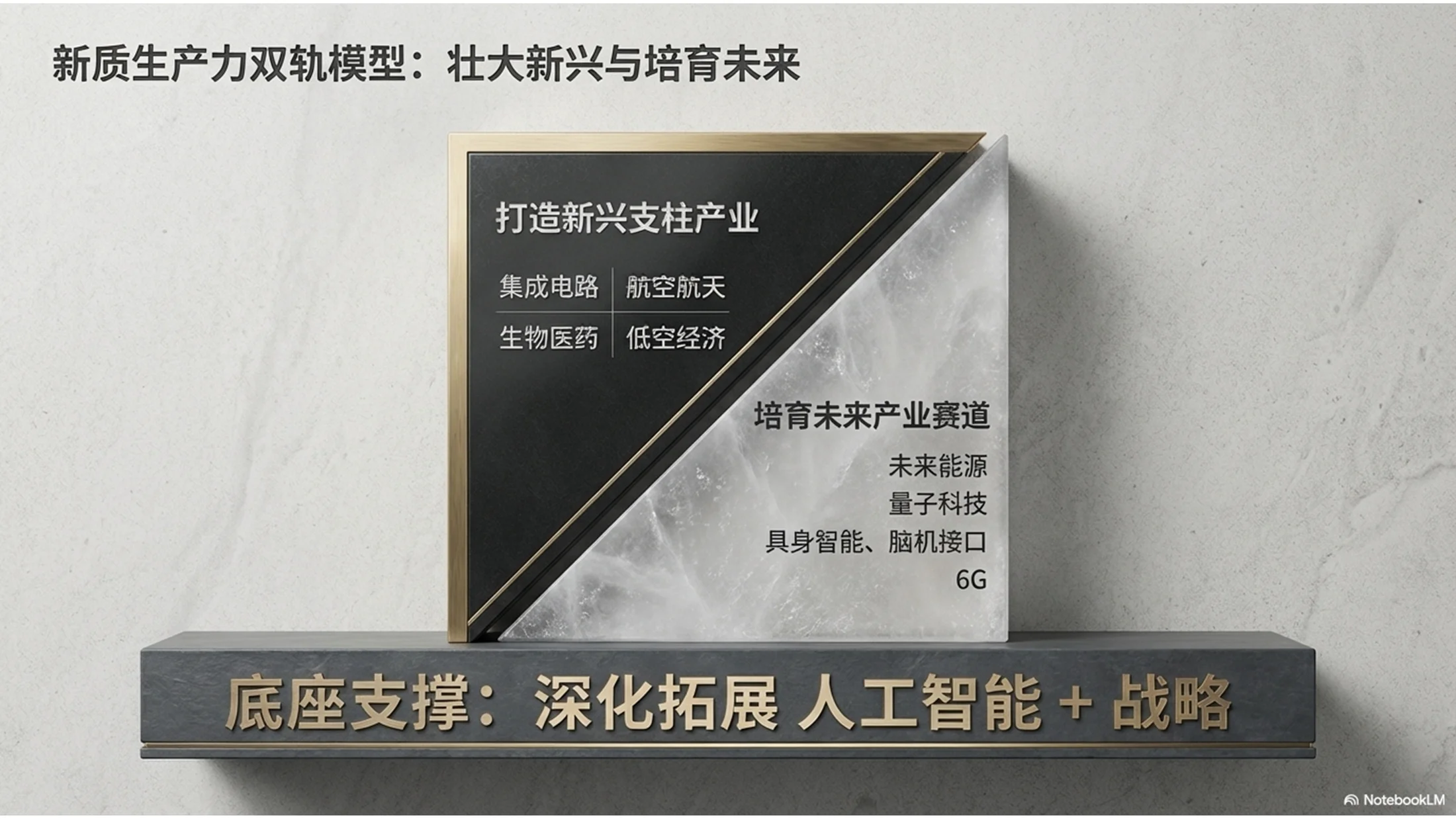 花岗岩黄金纹理风格政府工作报告PPT - 预览图5