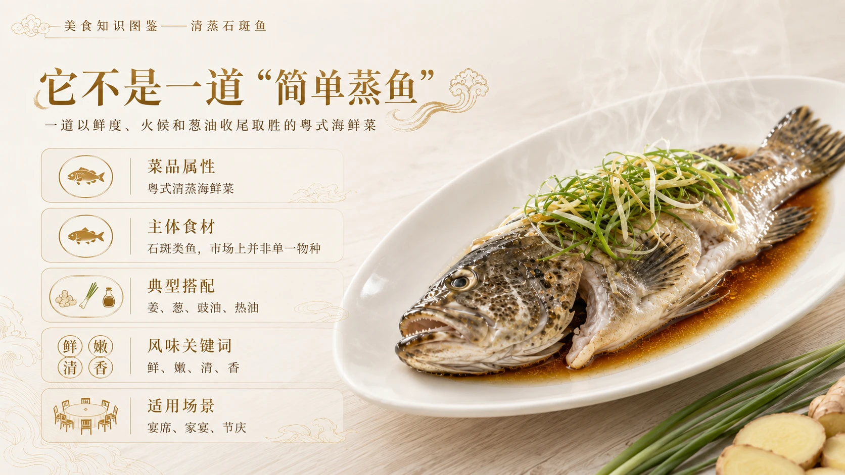万物知识图鉴系列作品PPT——清蒸石斑鱼 - 预览图2