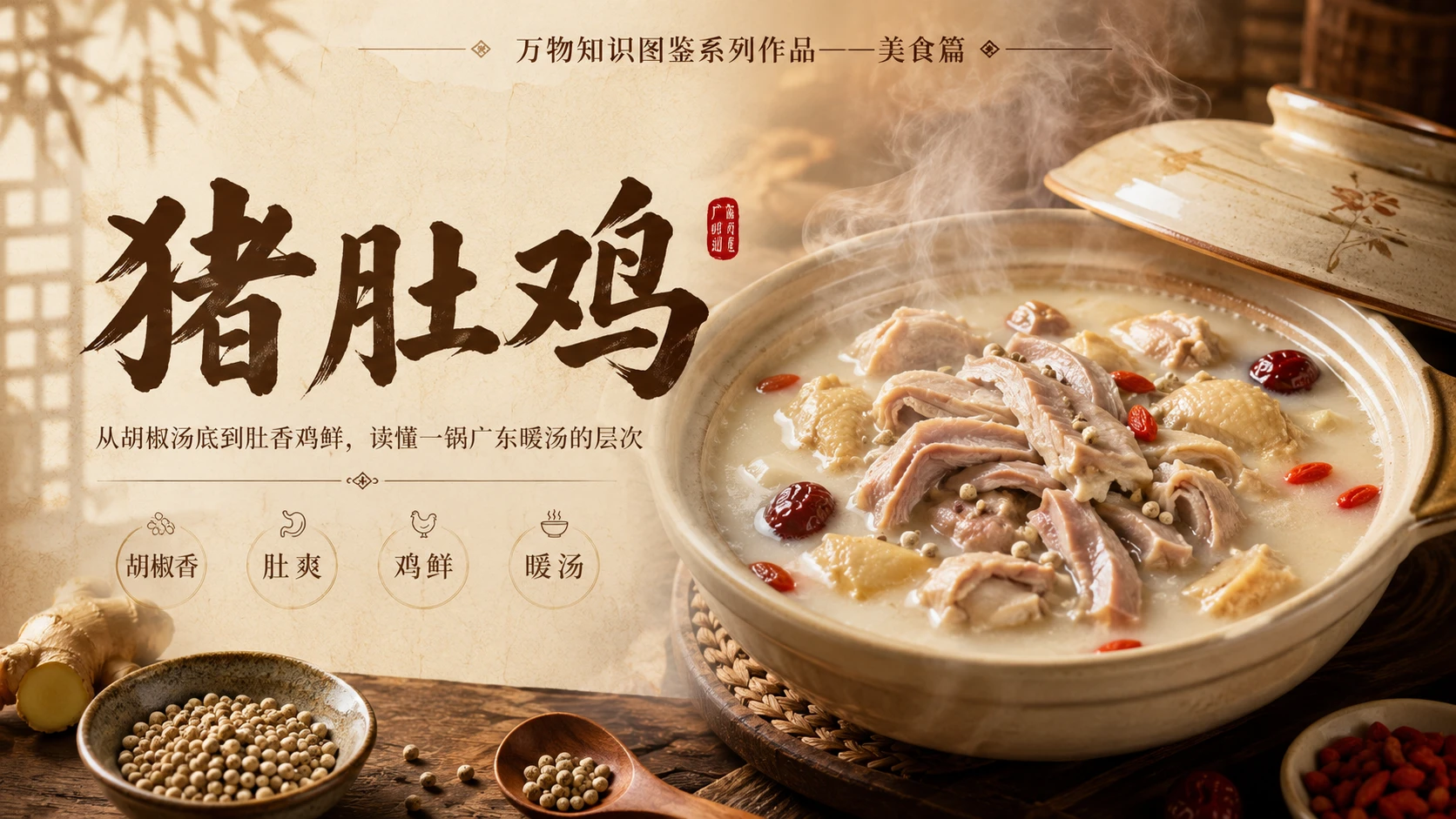 万物知识图鉴系列作品PPT——猪肚鸡 - 预览图1