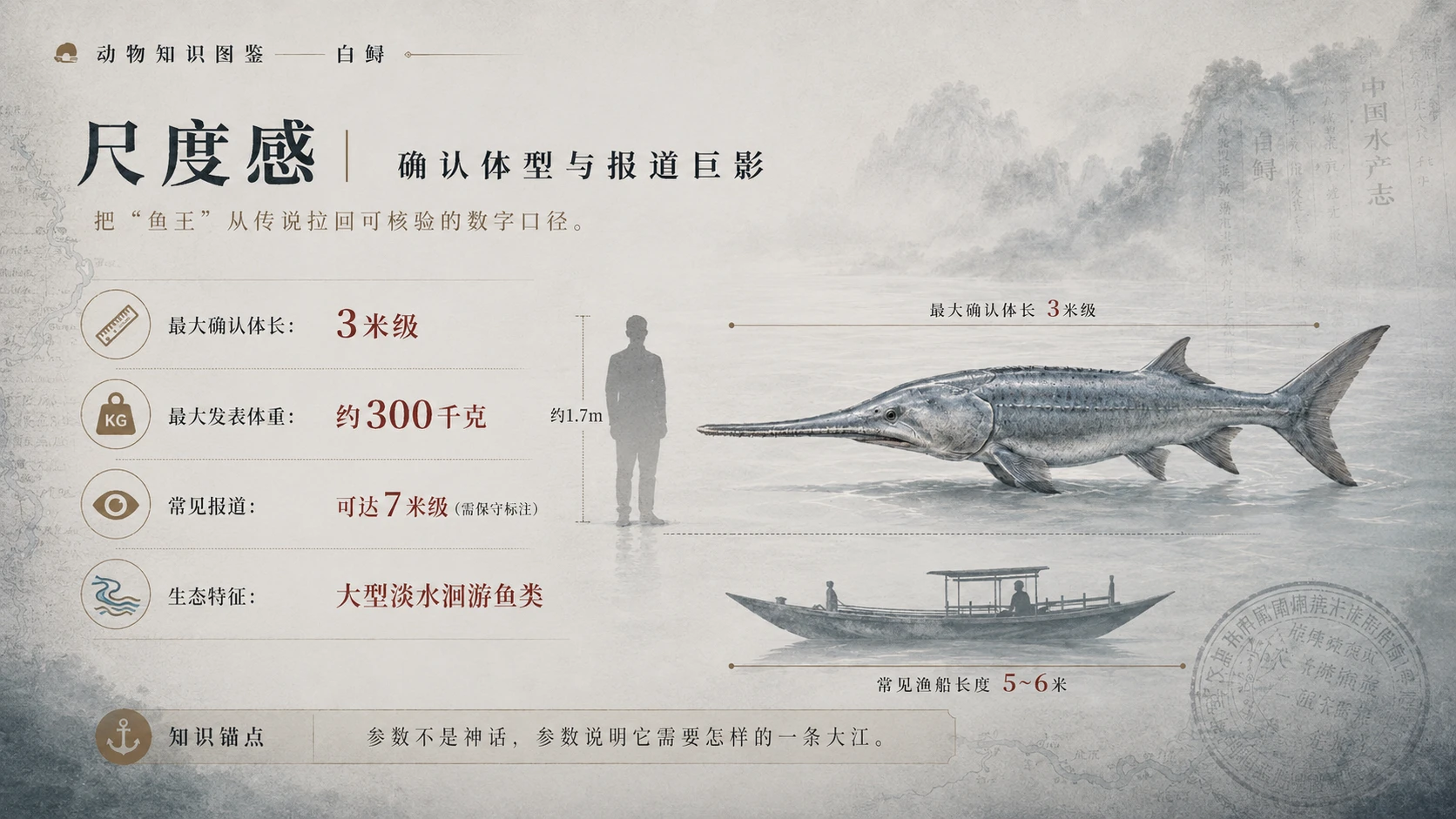 万物知识图鉴系列作品PPT——白鲟 - 预览图4