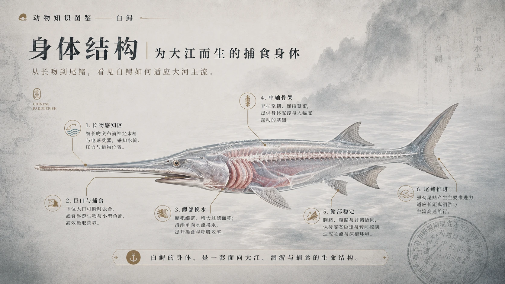 万物知识图鉴系列作品PPT——白鲟 - 预览图5
