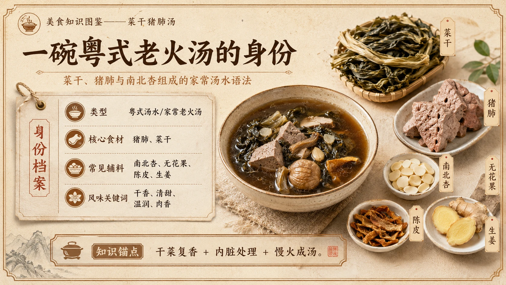 万物知识图鉴系列作品PPT——菜干猪肺汤 - 预览图2