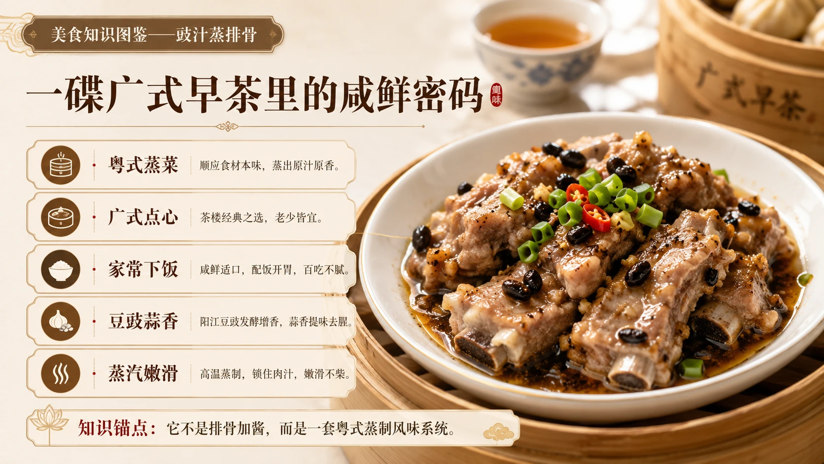 万物知识图鉴系列作品PPT——豉汁蒸排骨 - 预览图2