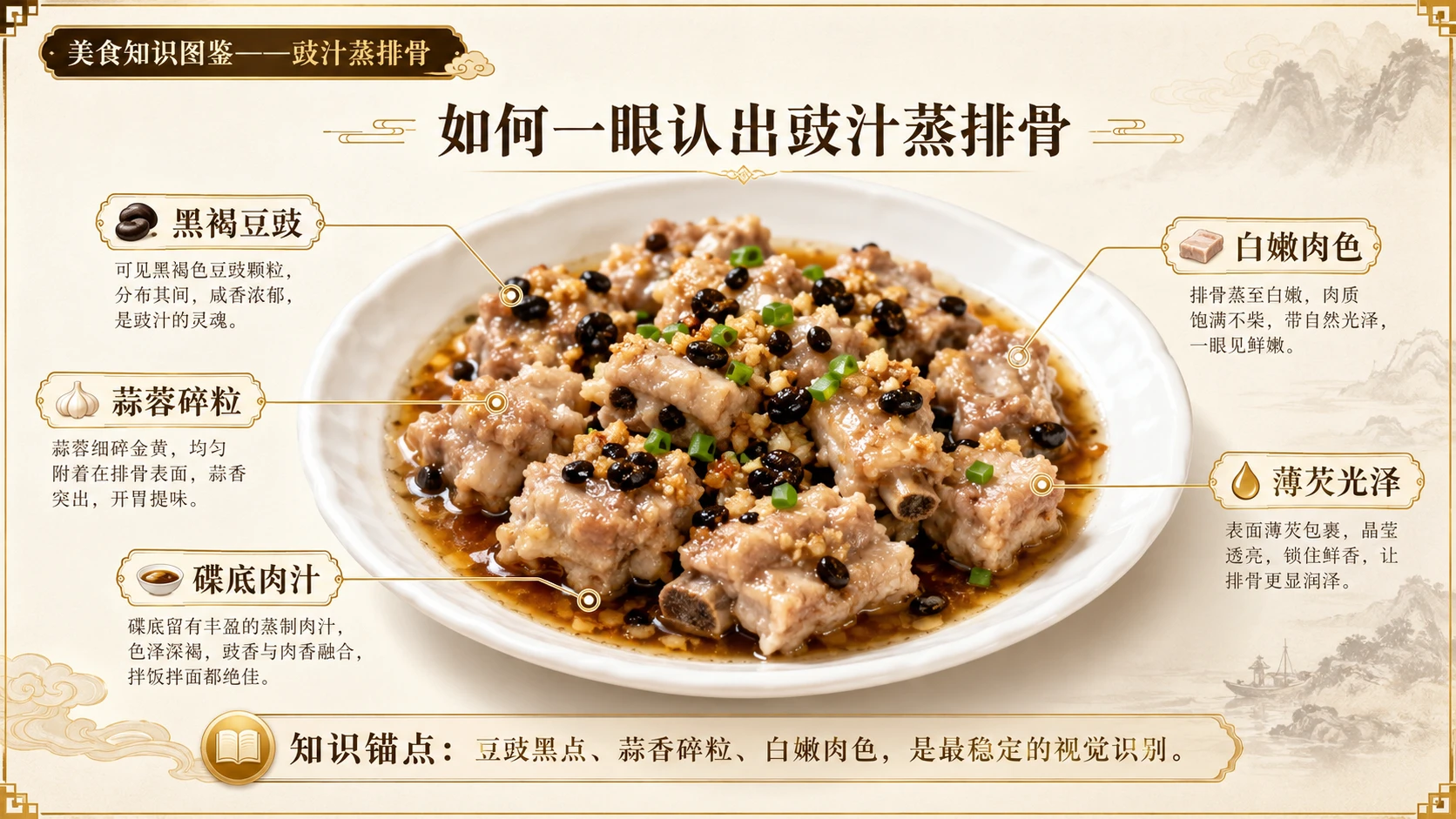 万物知识图鉴系列作品PPT——豉汁蒸排骨 - 预览图3