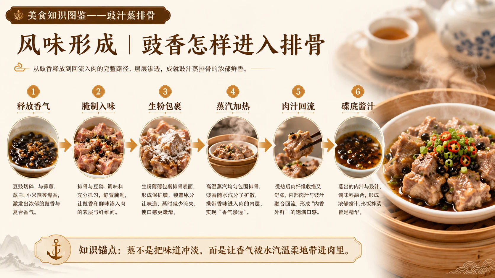 万物知识图鉴系列作品PPT——豉汁蒸排骨 - 预览图6