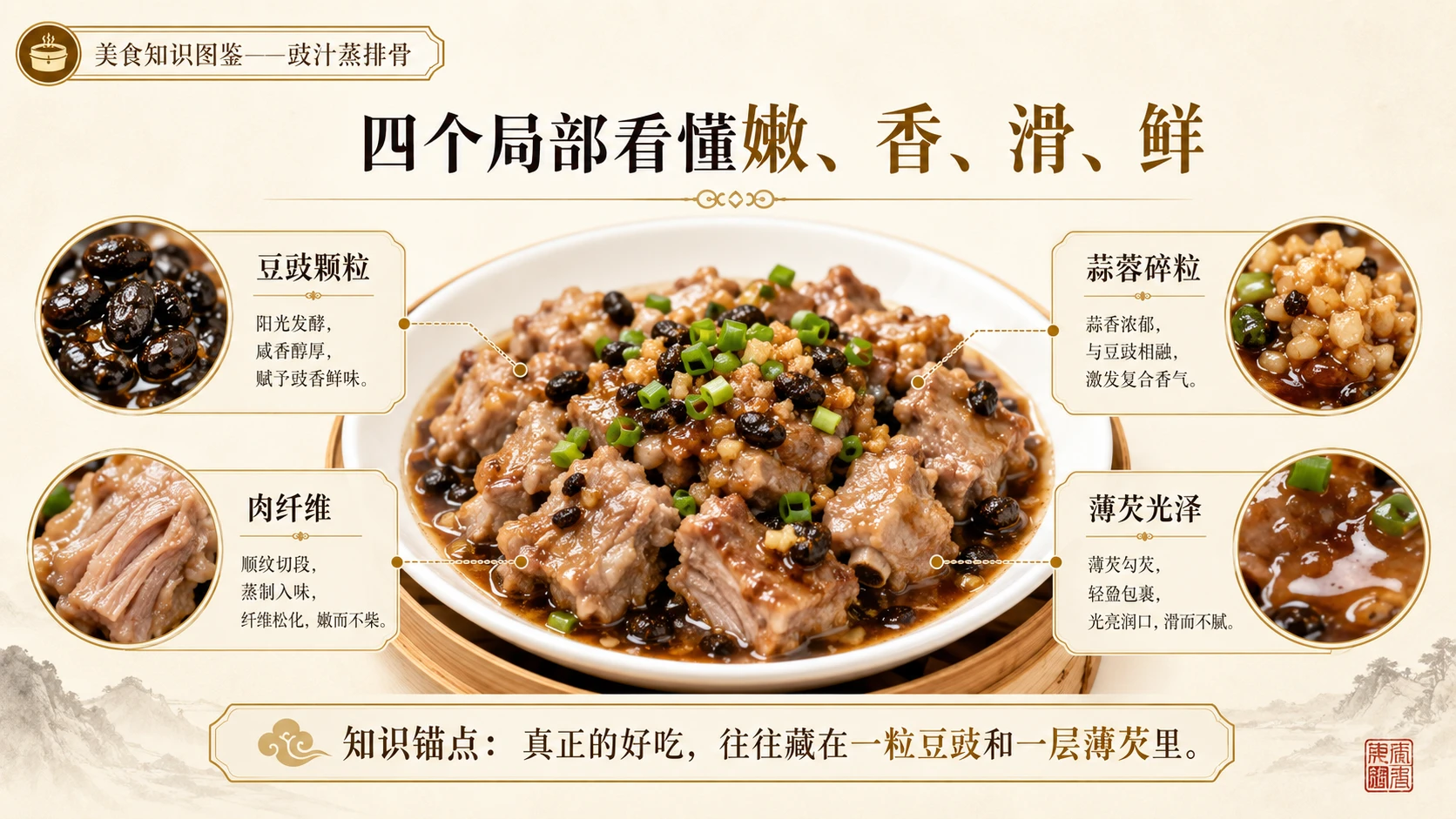 万物知识图鉴系列作品PPT——豉汁蒸排骨 - 预览图7
