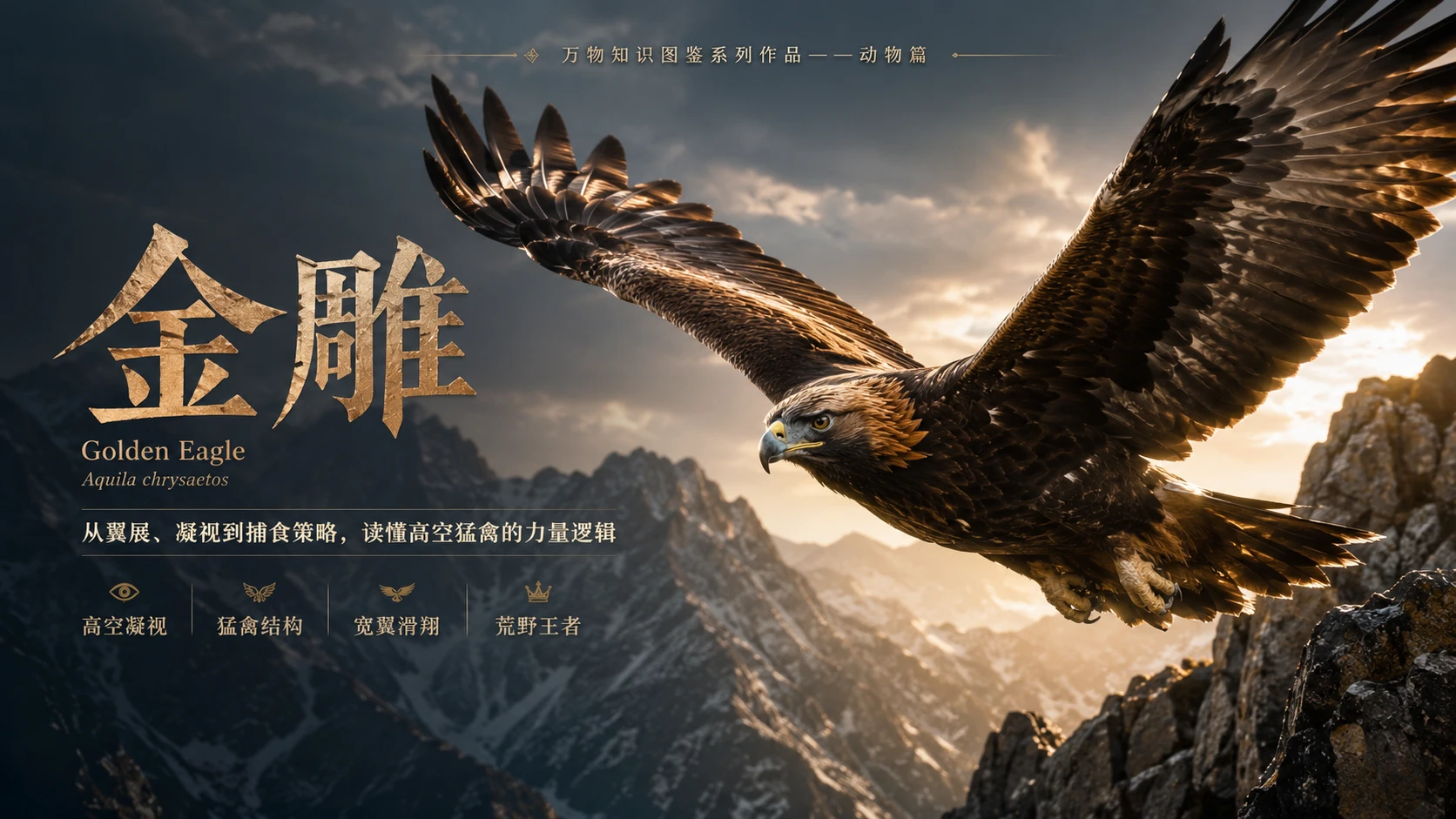 万物知识图鉴系列作品PPT——金雕 - 预览图1