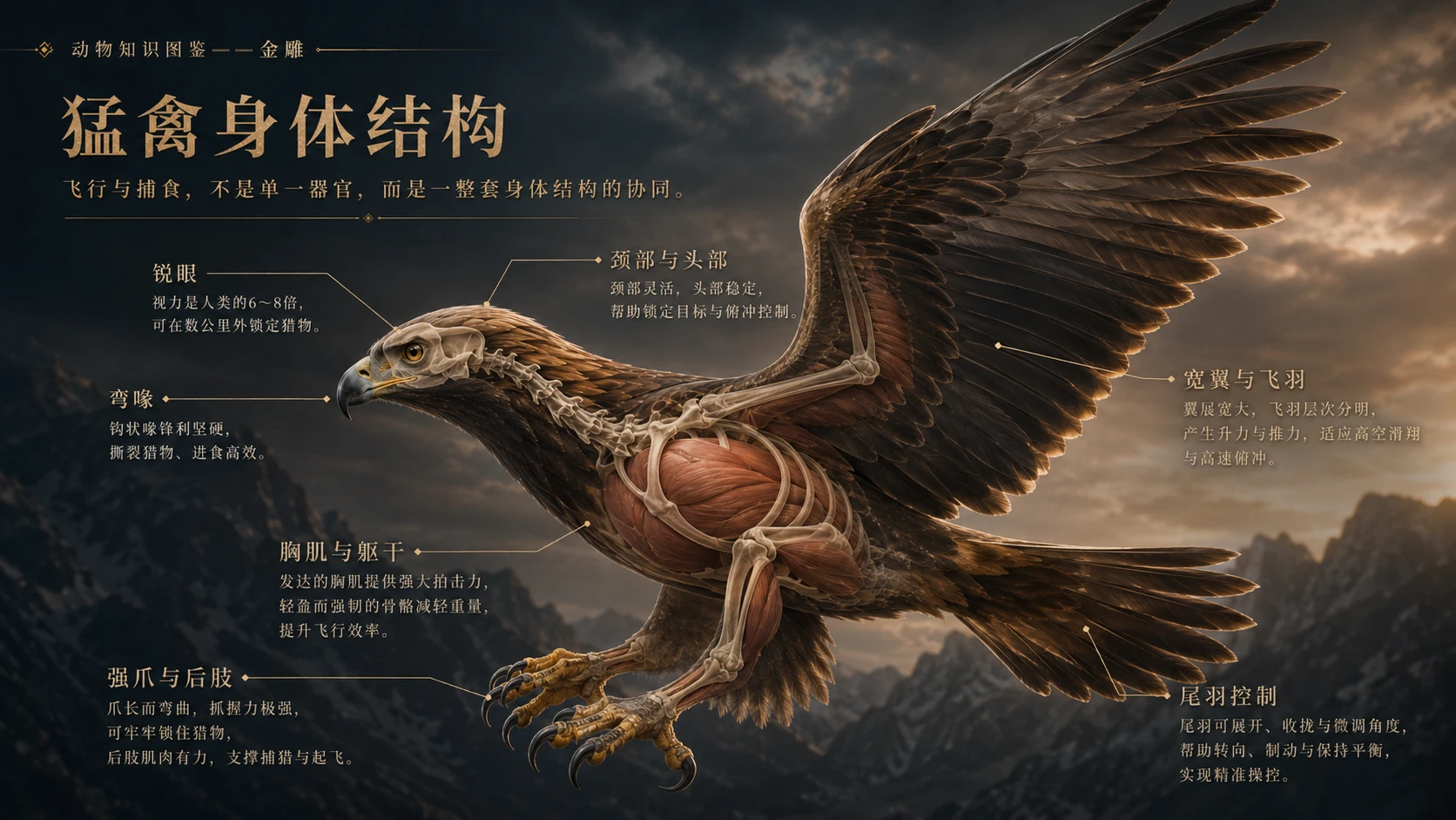 万物知识图鉴系列作品PPT——金雕 - 预览图5