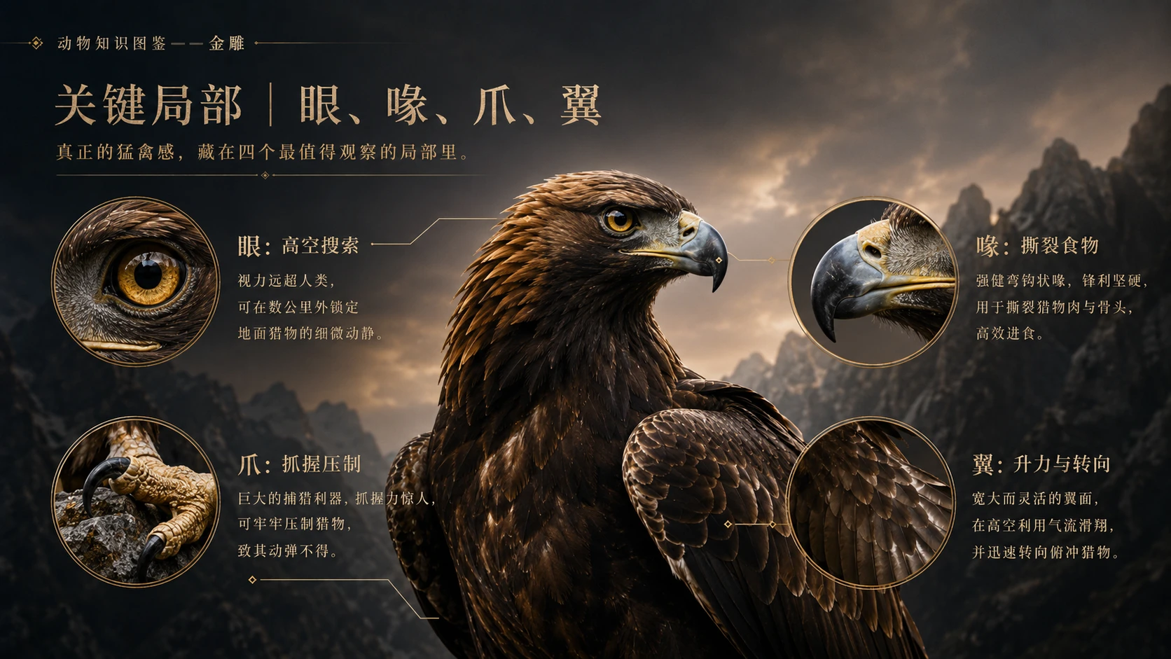 万物知识图鉴系列作品PPT——金雕 - 预览图7