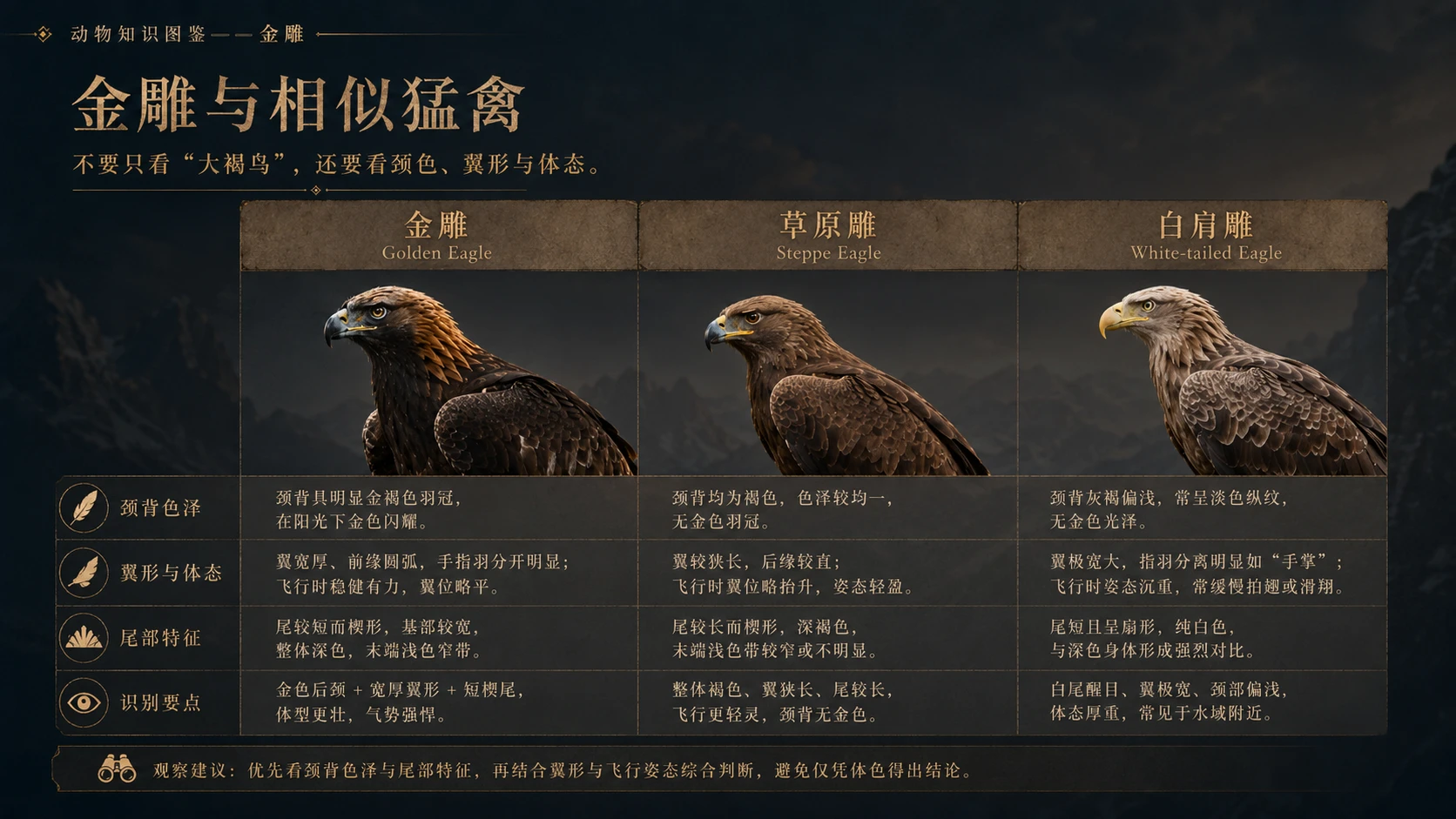 万物知识图鉴系列作品PPT——金雕 - 预览图8