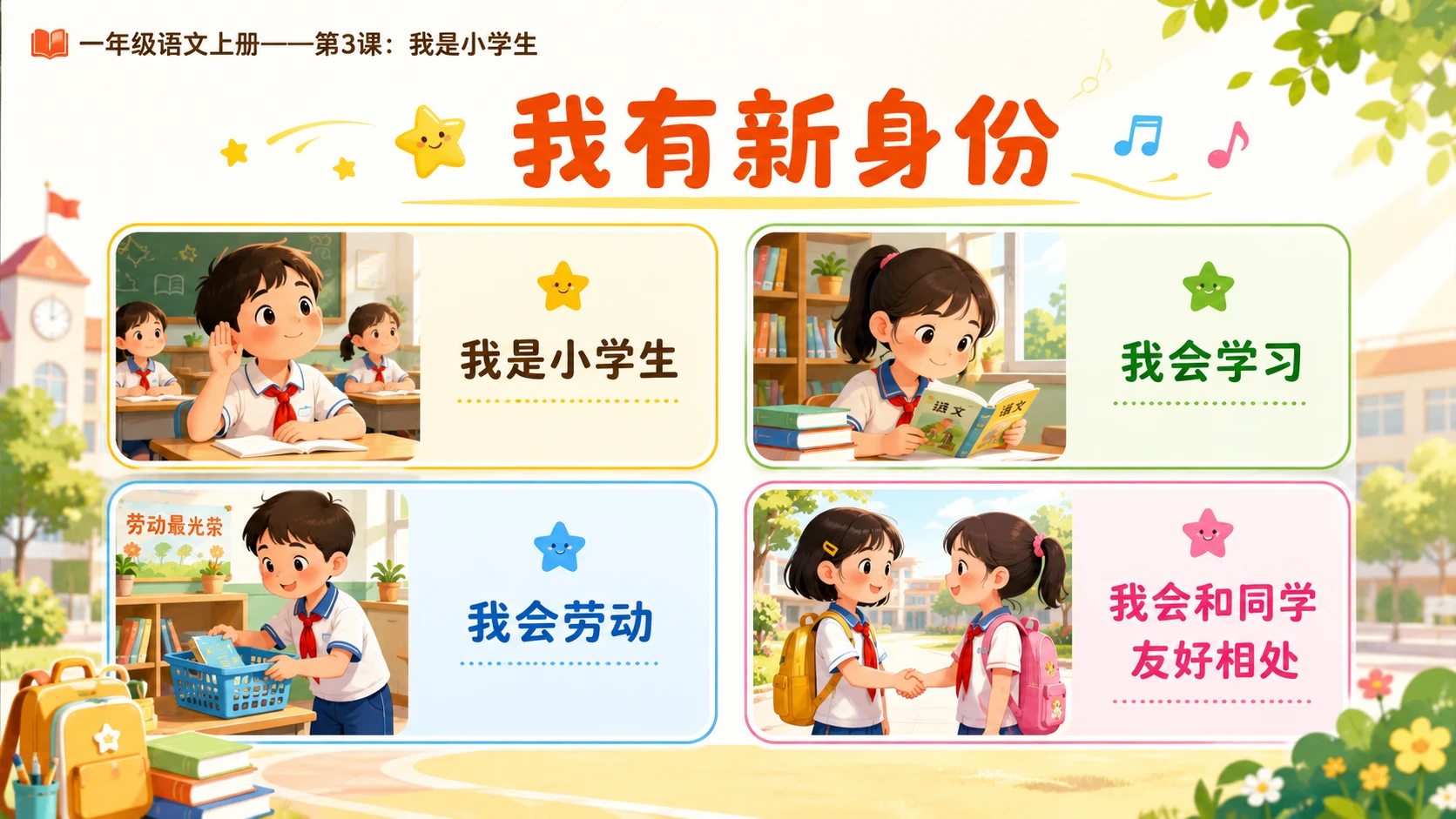 统编教材系列课件PPT——一年级语文上册第3课：我是小学生 - 预览图4