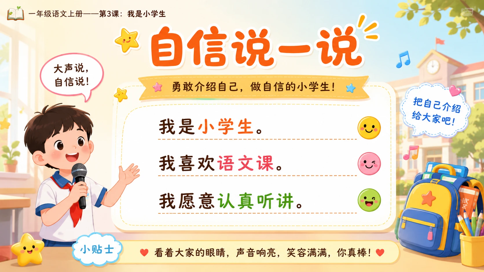 统编教材系列课件PPT——一年级语文上册第3课：我是小学生 - 预览图5