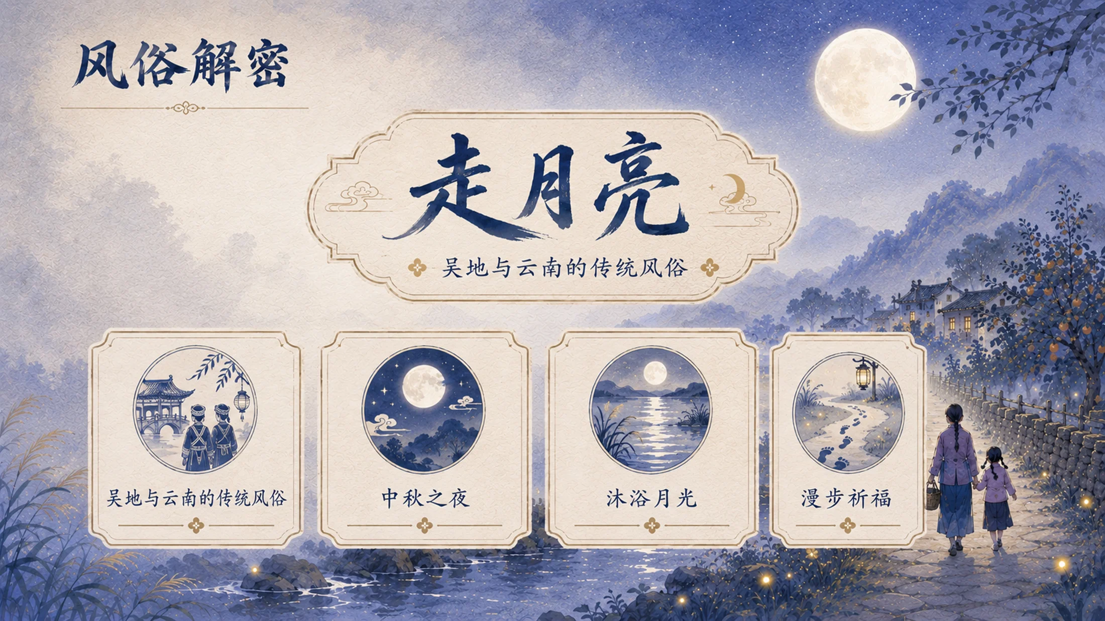 【拿来即上】统编版四年级上册《走月亮》PPT课件模板 自带名师引导指令+第一二课时全包 - 预览图5