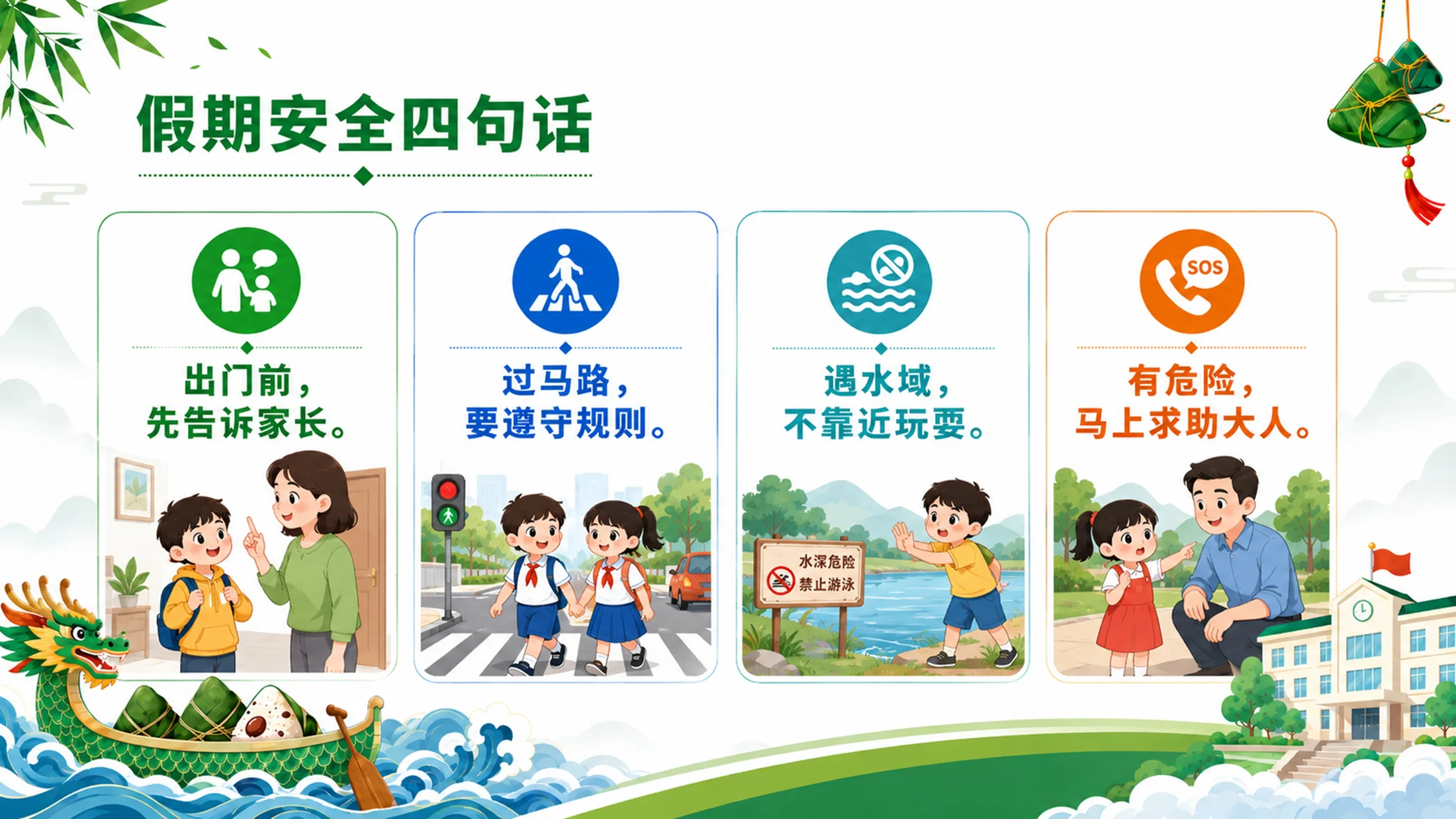 《粽香端午 安全同行｜端午节假期安全教育主题班会PPT模板》 - 预览图5