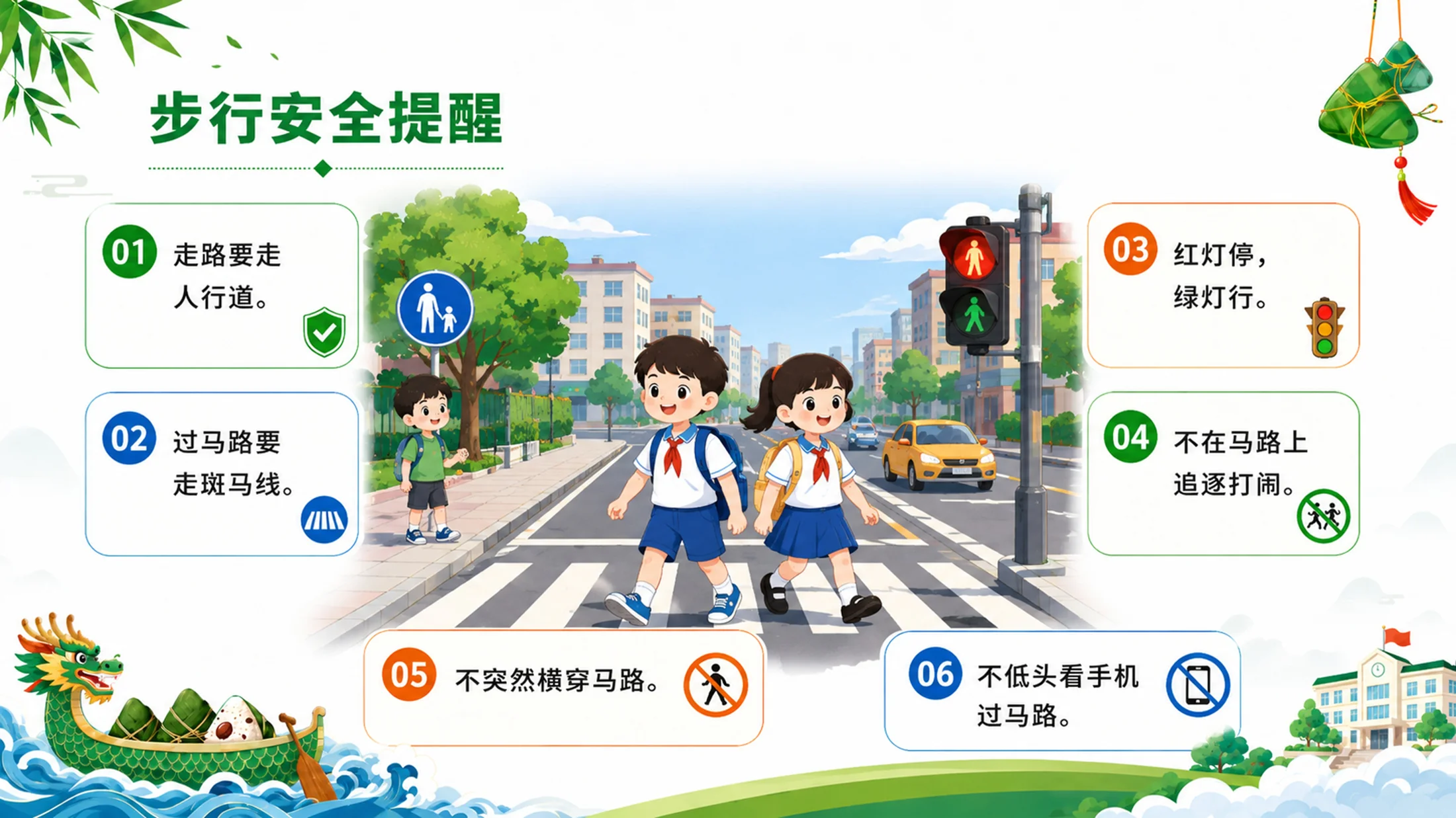 《粽香端午 安全同行｜端午节假期安全教育主题班会PPT模板》 - 预览图8