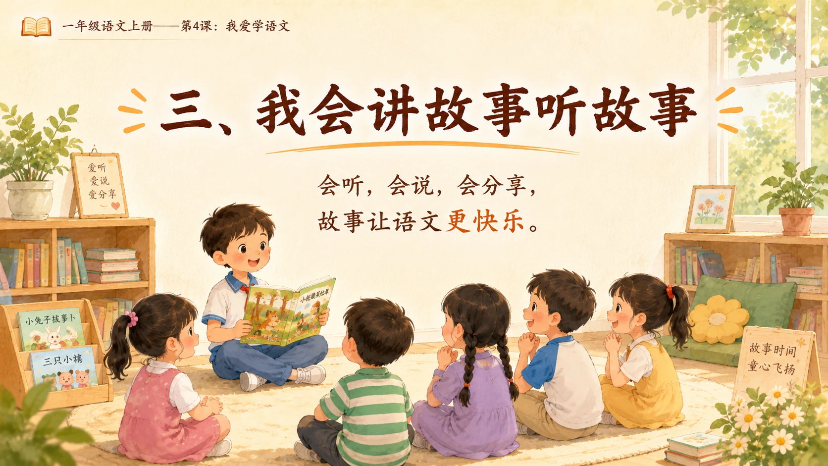 小学六年制统编教材系列课件——一年级语文上册第4课：我爱学语文 - 预览图11