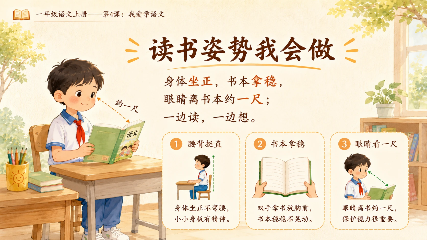 小学六年制统编教材系列课件——一年级语文上册第4课：我爱学语文 - 预览图7