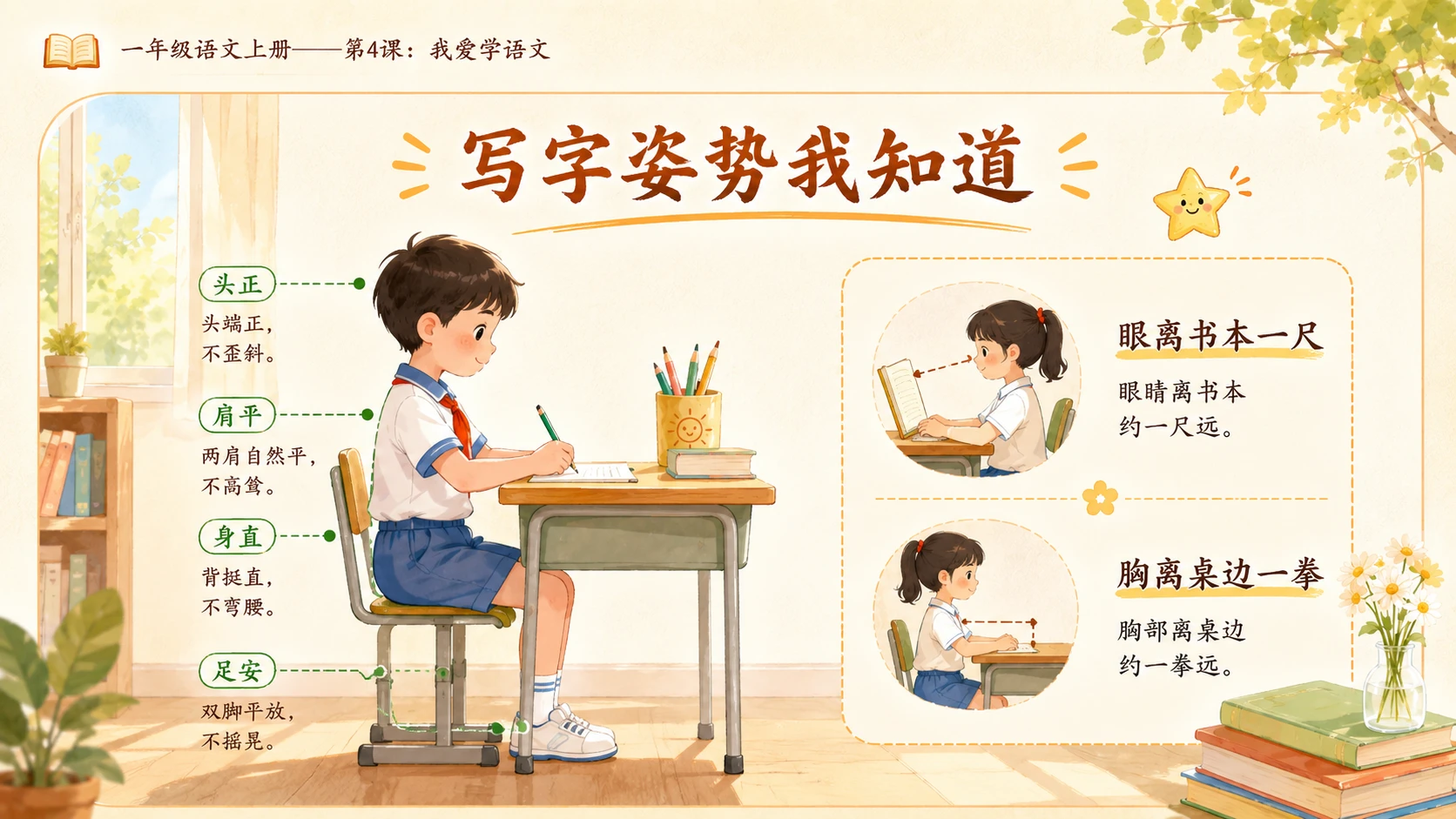 小学六年制统编教材系列课件——一年级语文上册第4课：我爱学语文 - 预览图8