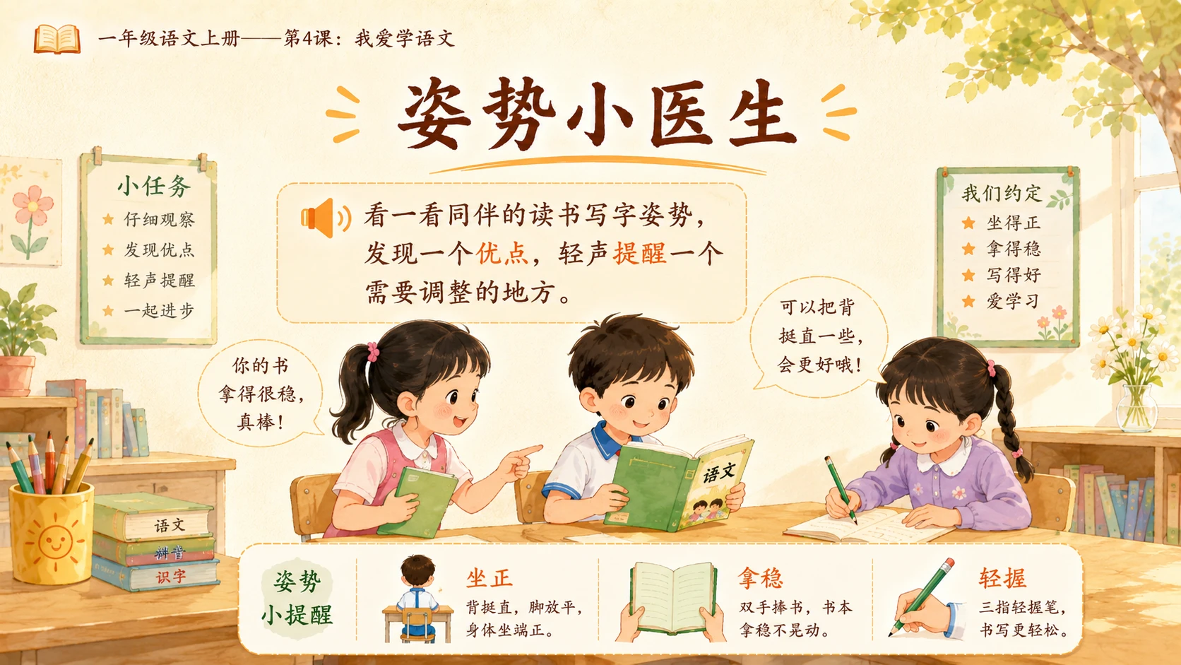小学六年制统编教材系列课件——一年级语文上册第4课：我爱学语文 - 预览图10