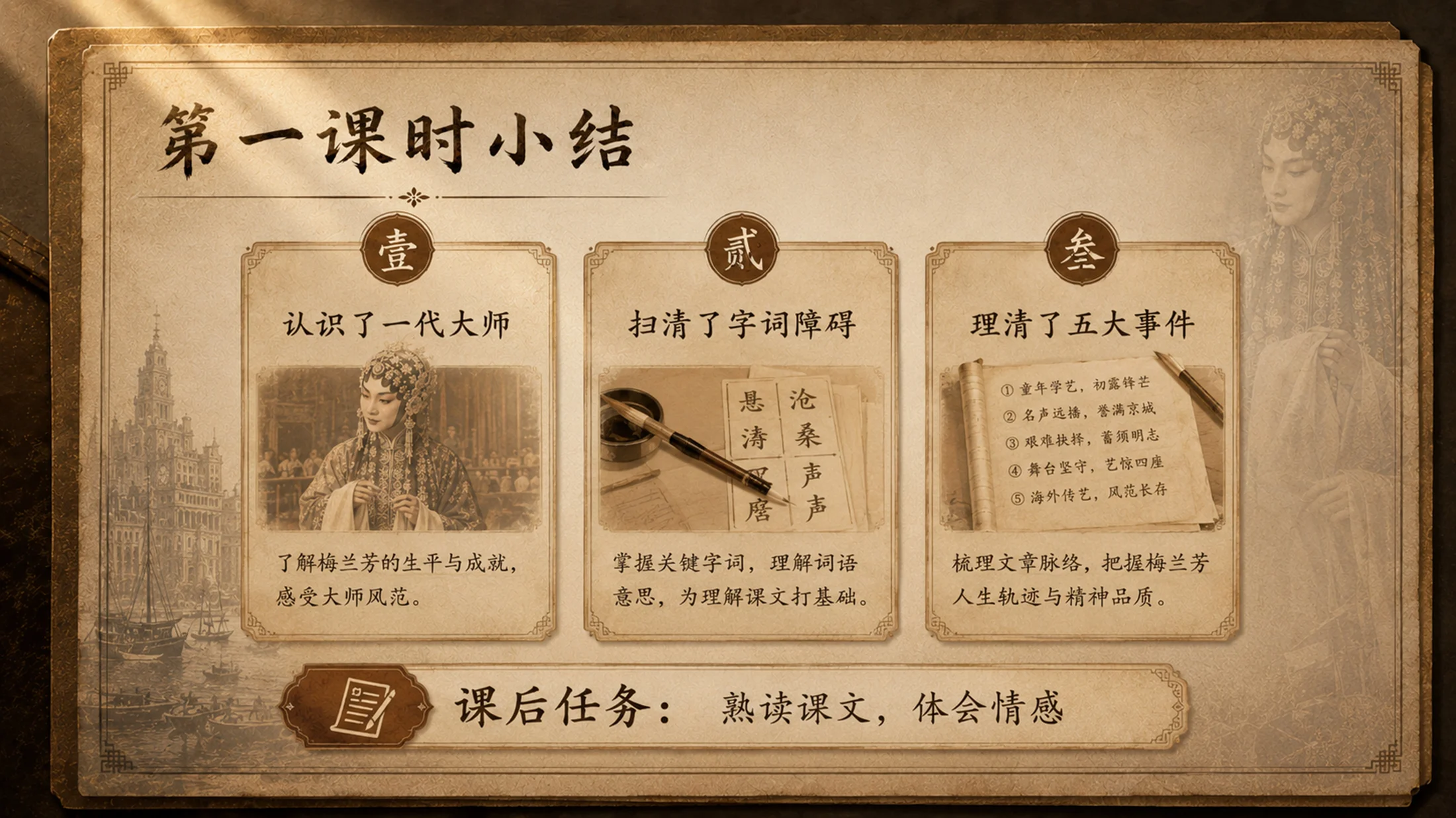 统编版语文四年级上册《梅兰芳蓄须》PPT模板课件下载 双课时完整版+自带教师指令 - 预览图18